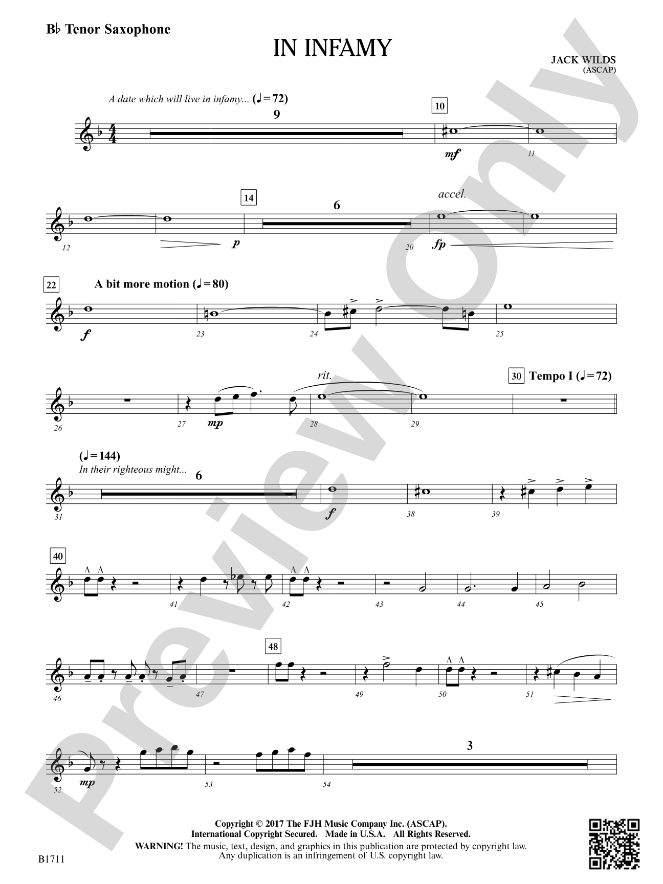 In Infamy: B-flat Tenor Saxophone