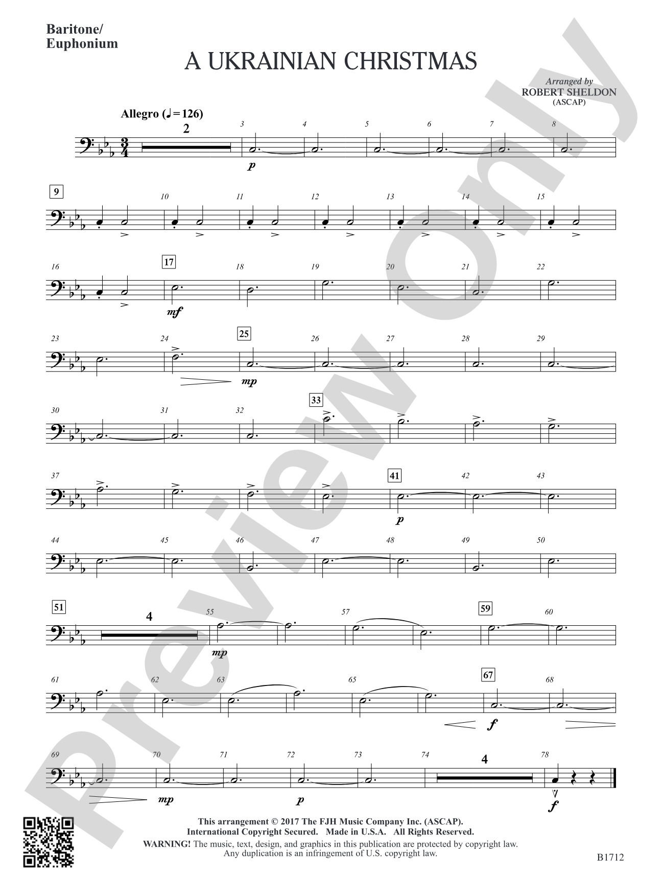 A Ukrainian Christmas: Baritone / Euphonium