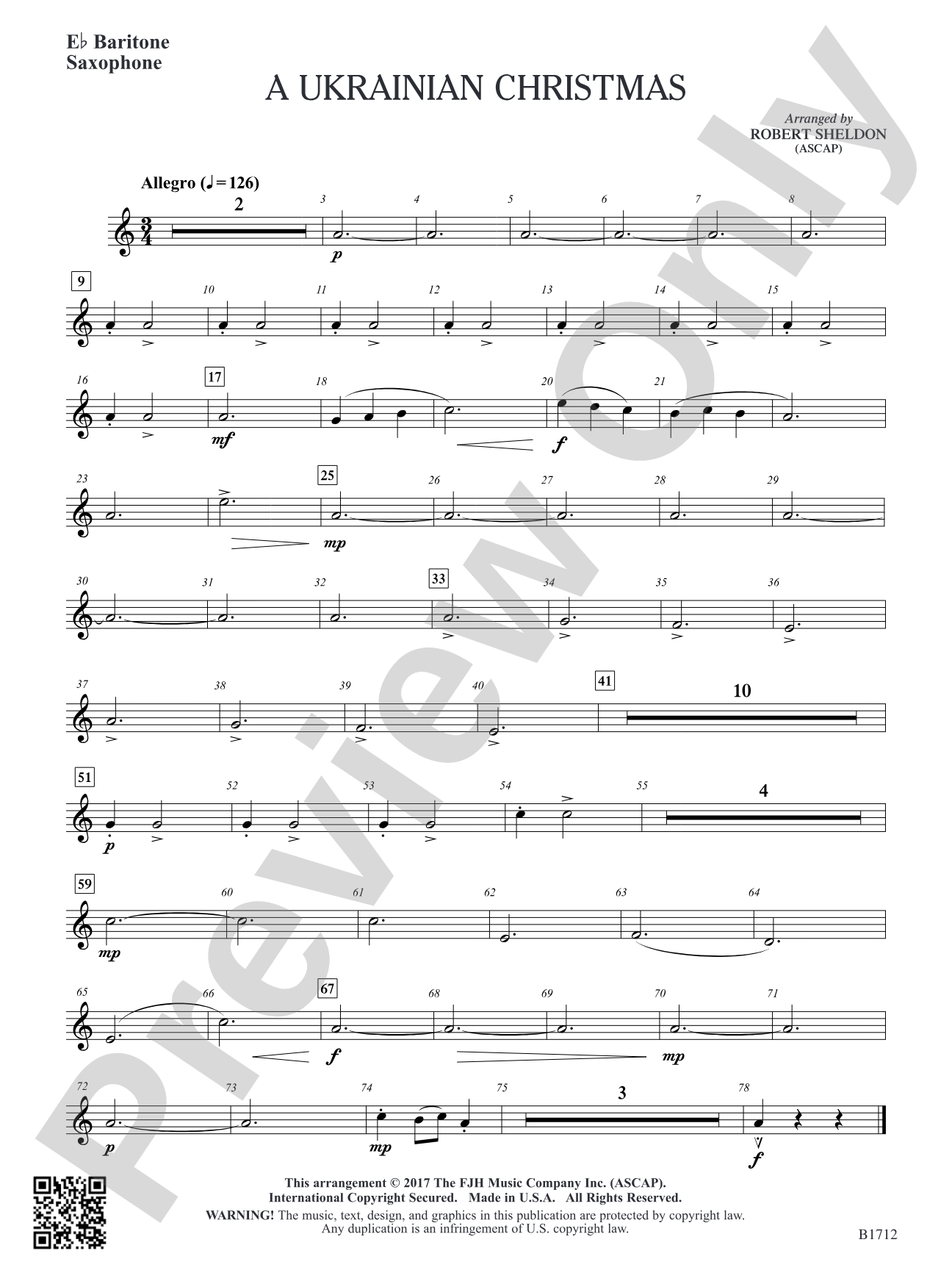 A Ukrainian Christmas: E-flat Baritone Saxophone