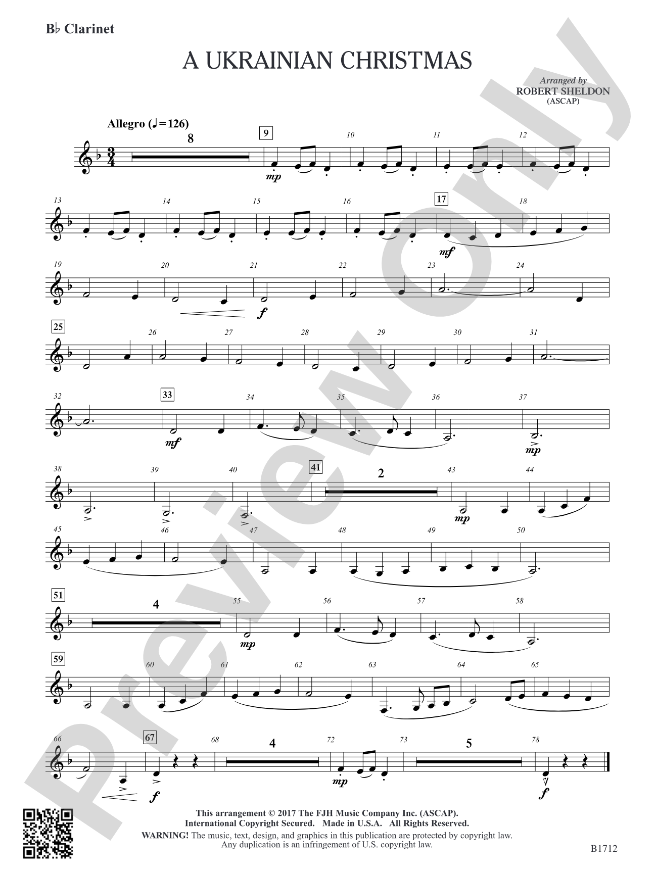 A Ukrainian Christmas: B-flat Clarinet