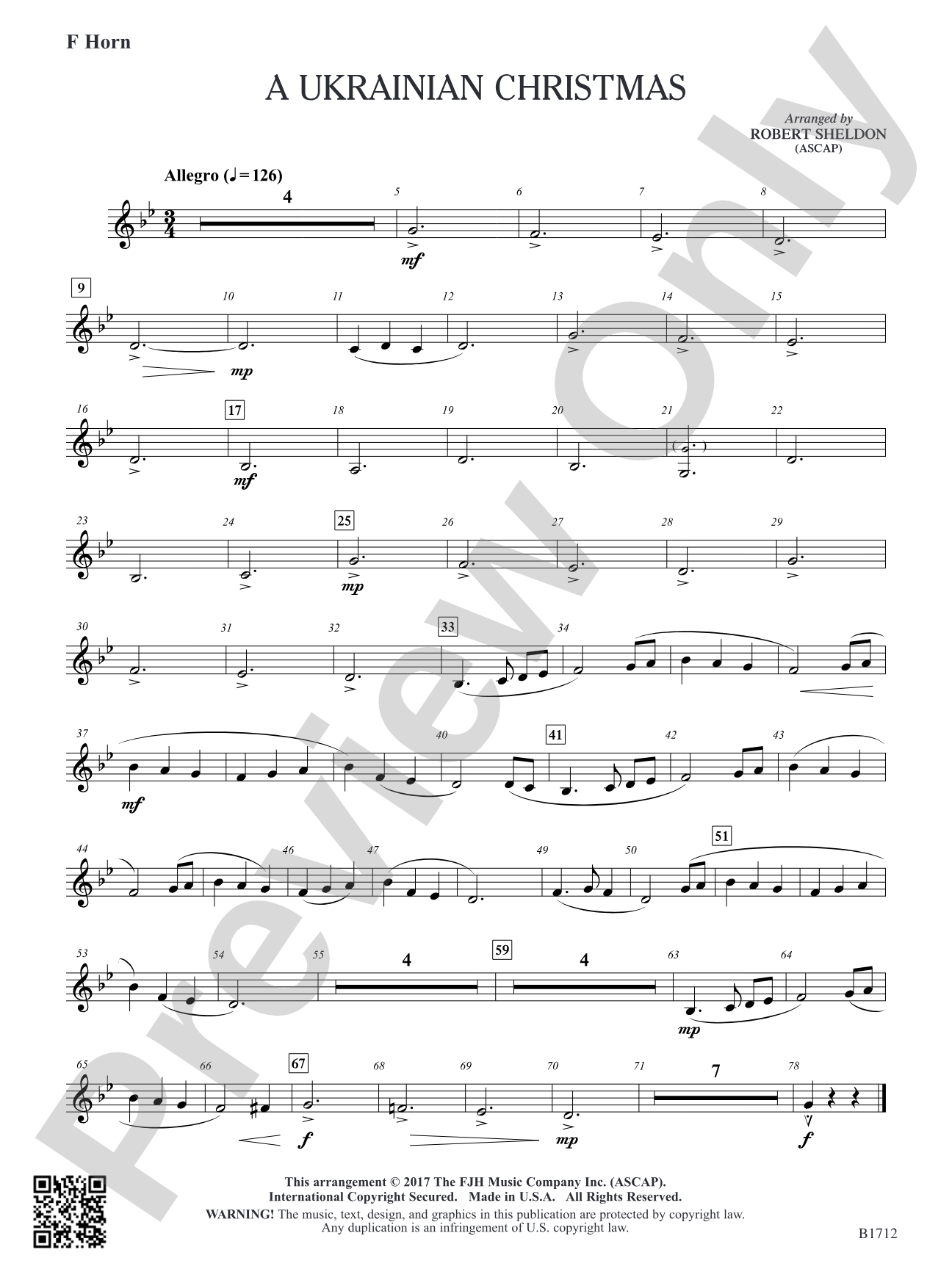 A Ukrainian Christmas: F Horn