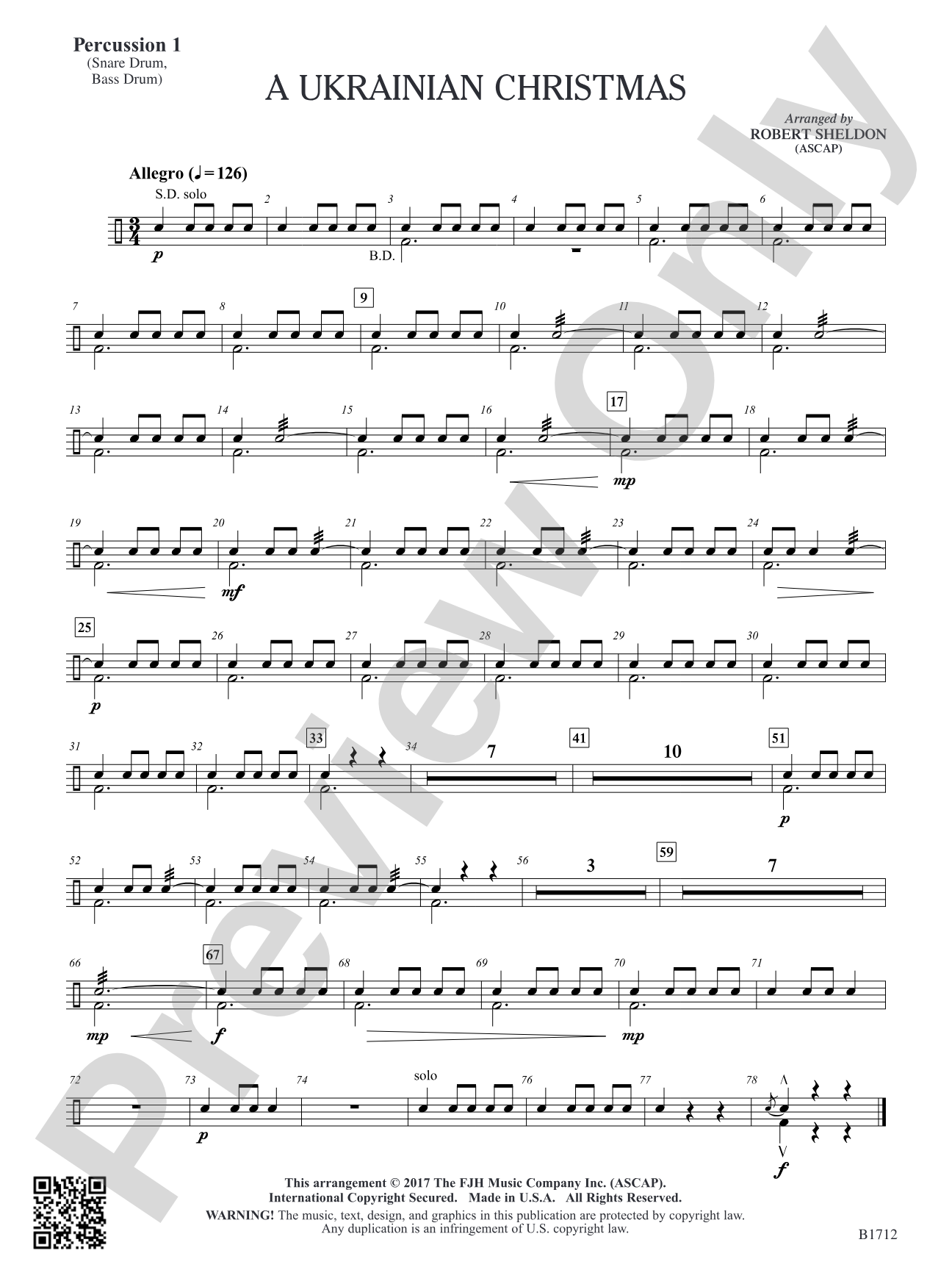 A Ukrainian Christmas: Percussion 1