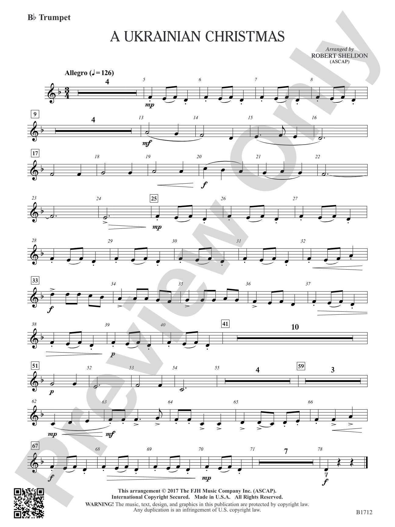 A Ukrainian Christmas: B-flat Trumpet