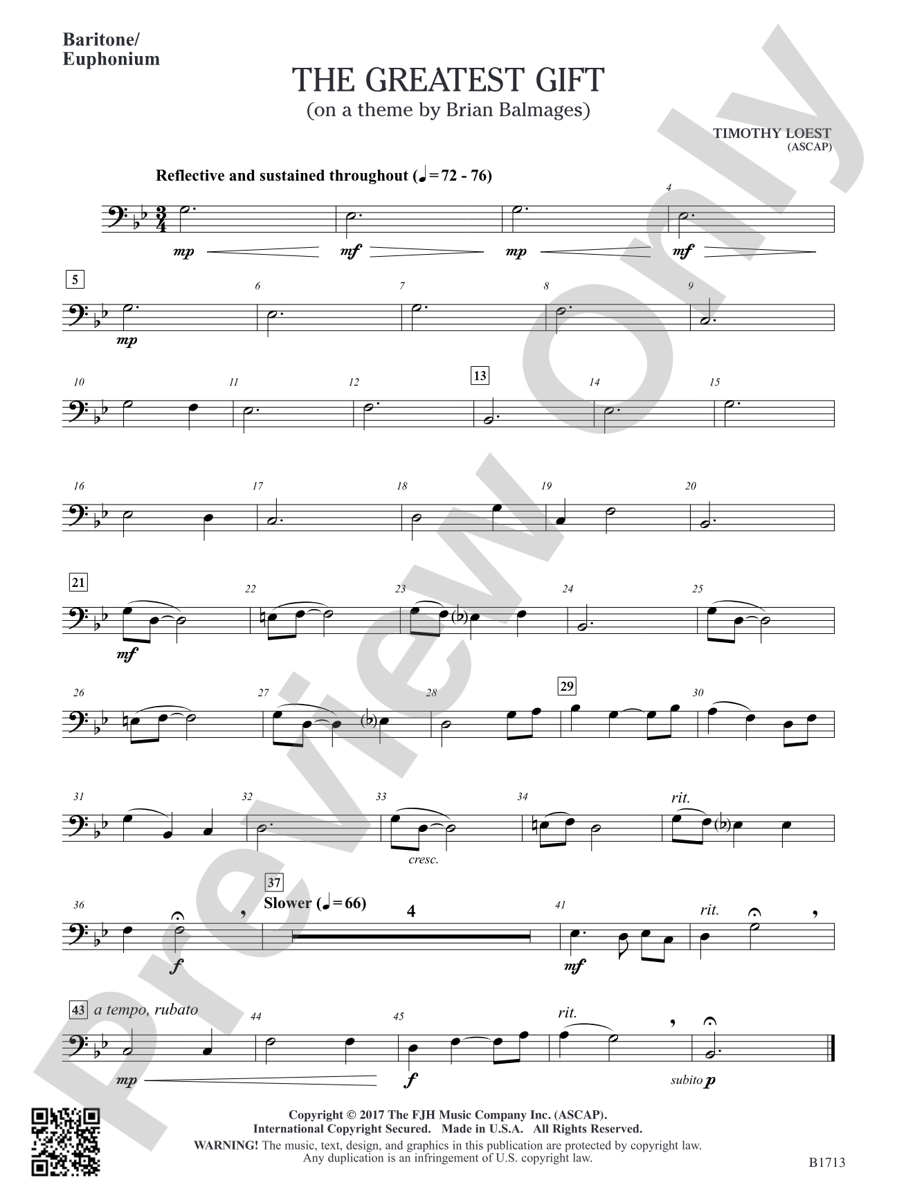 The Greatest Gift: Baritone / Euphonium