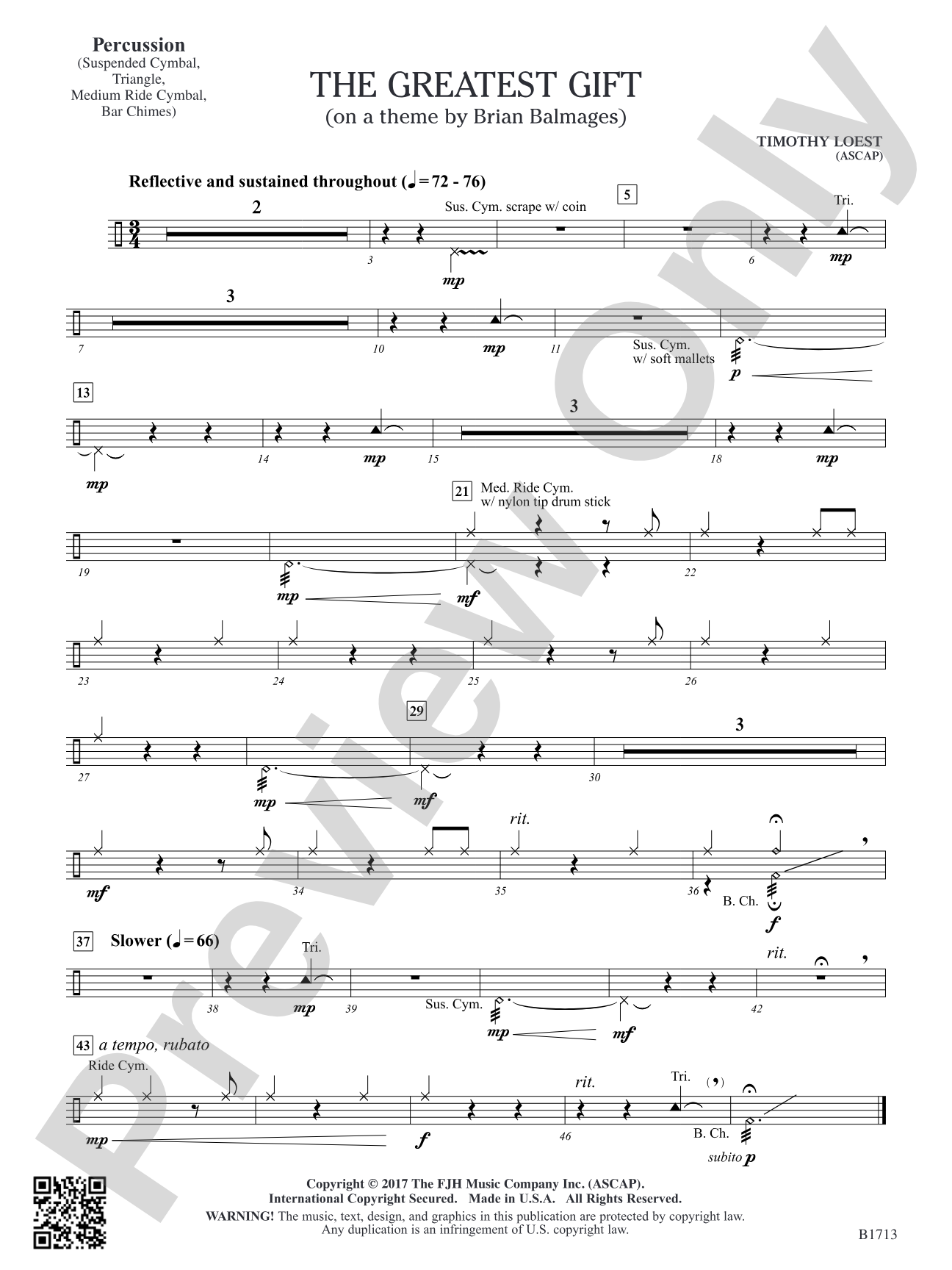 The Greatest Gift: Percussion