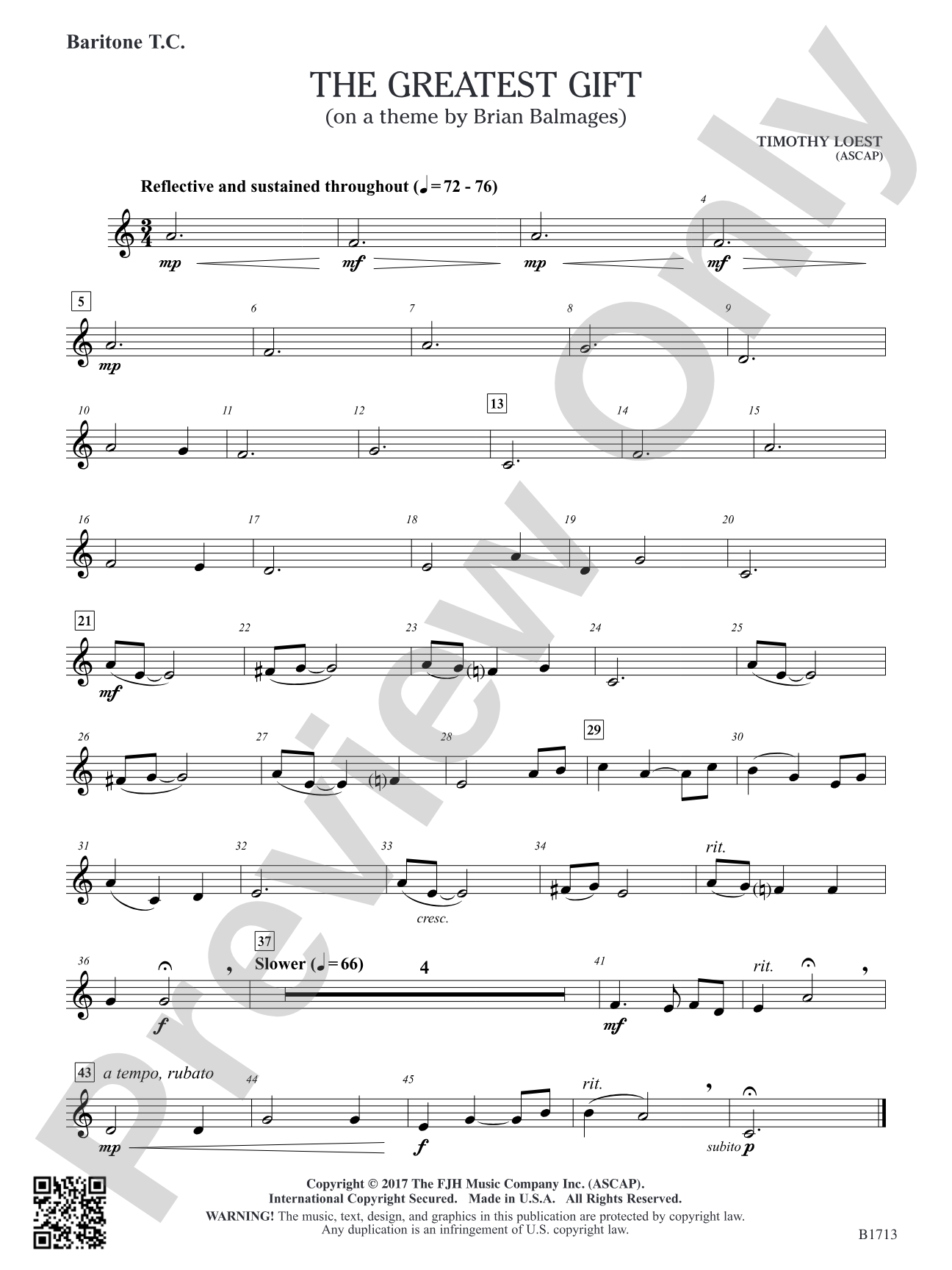 The Greatest Gift: Baritone T.C.