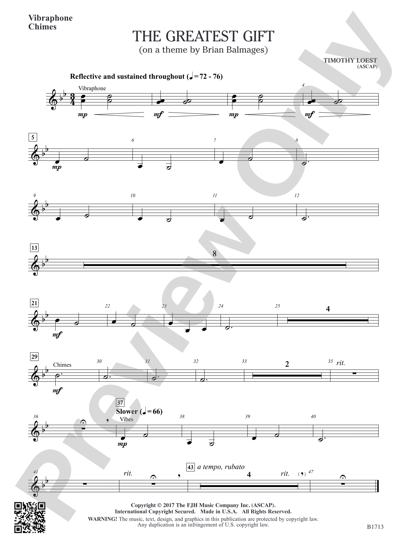 The Greatest Gift: Vibraphone / Chimes