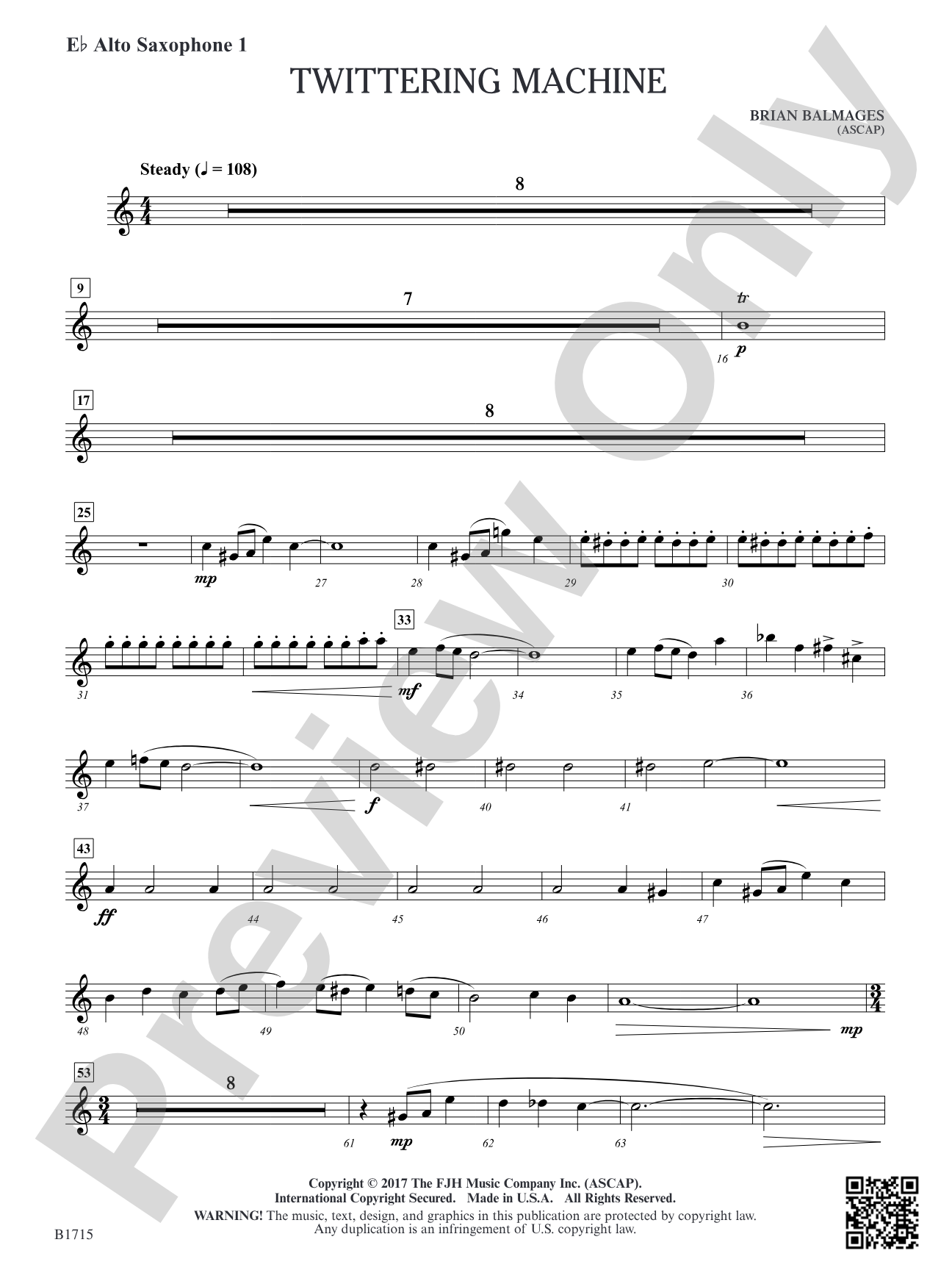 Twittering Machine: E-flat Alto Saxophone 1