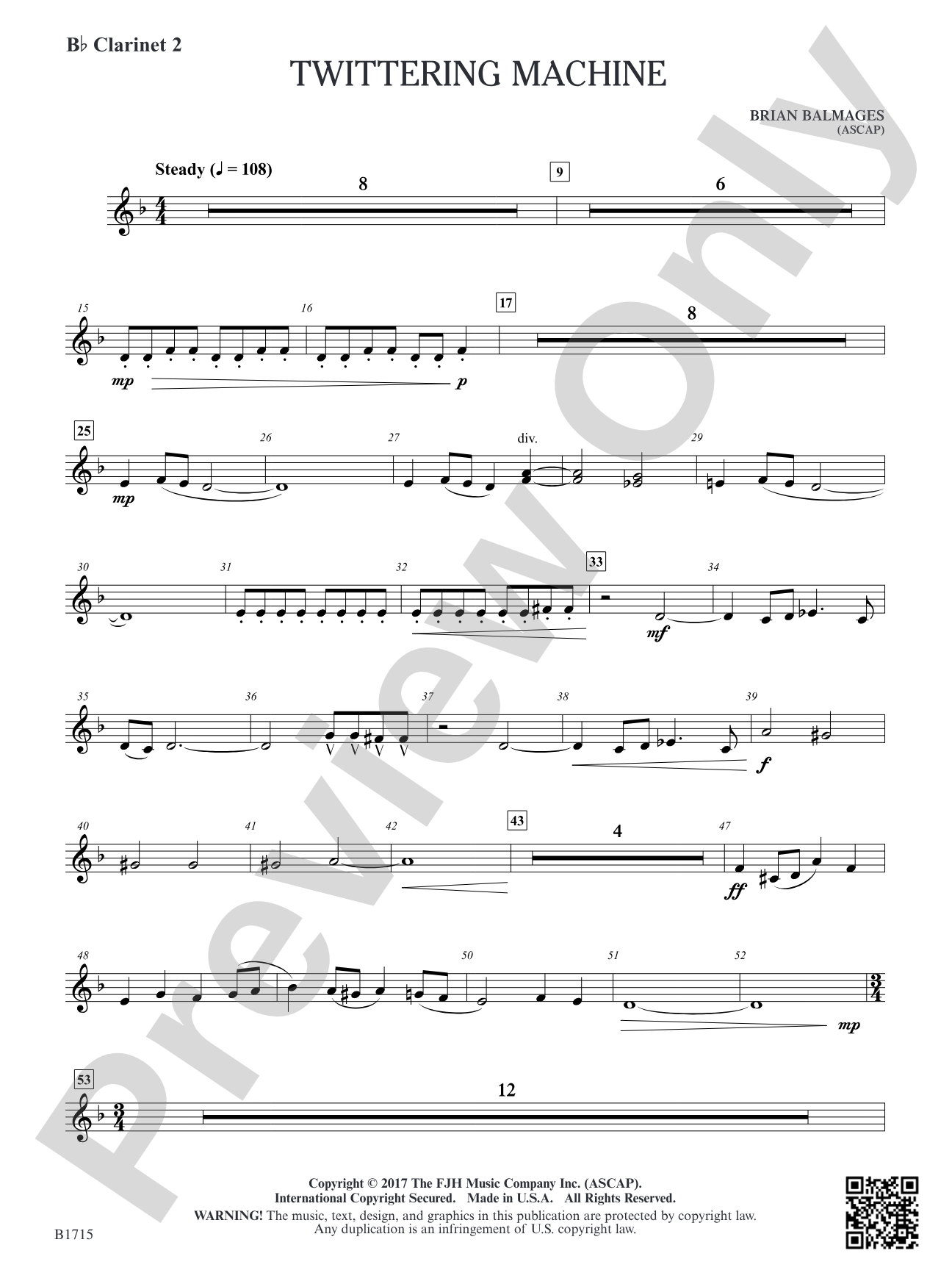 Twittering Machine: B-flat Clarinet 2