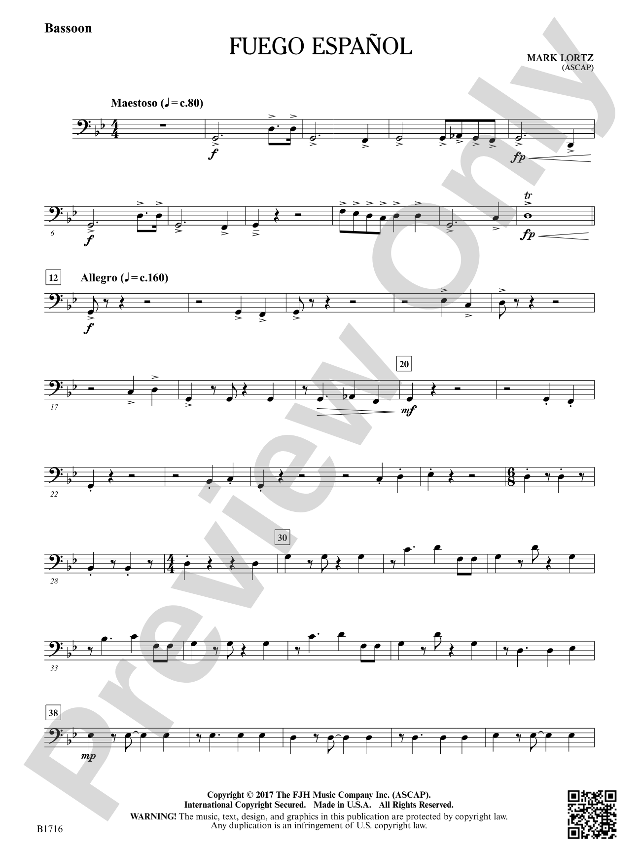 Fuego Espanol: Bassoon