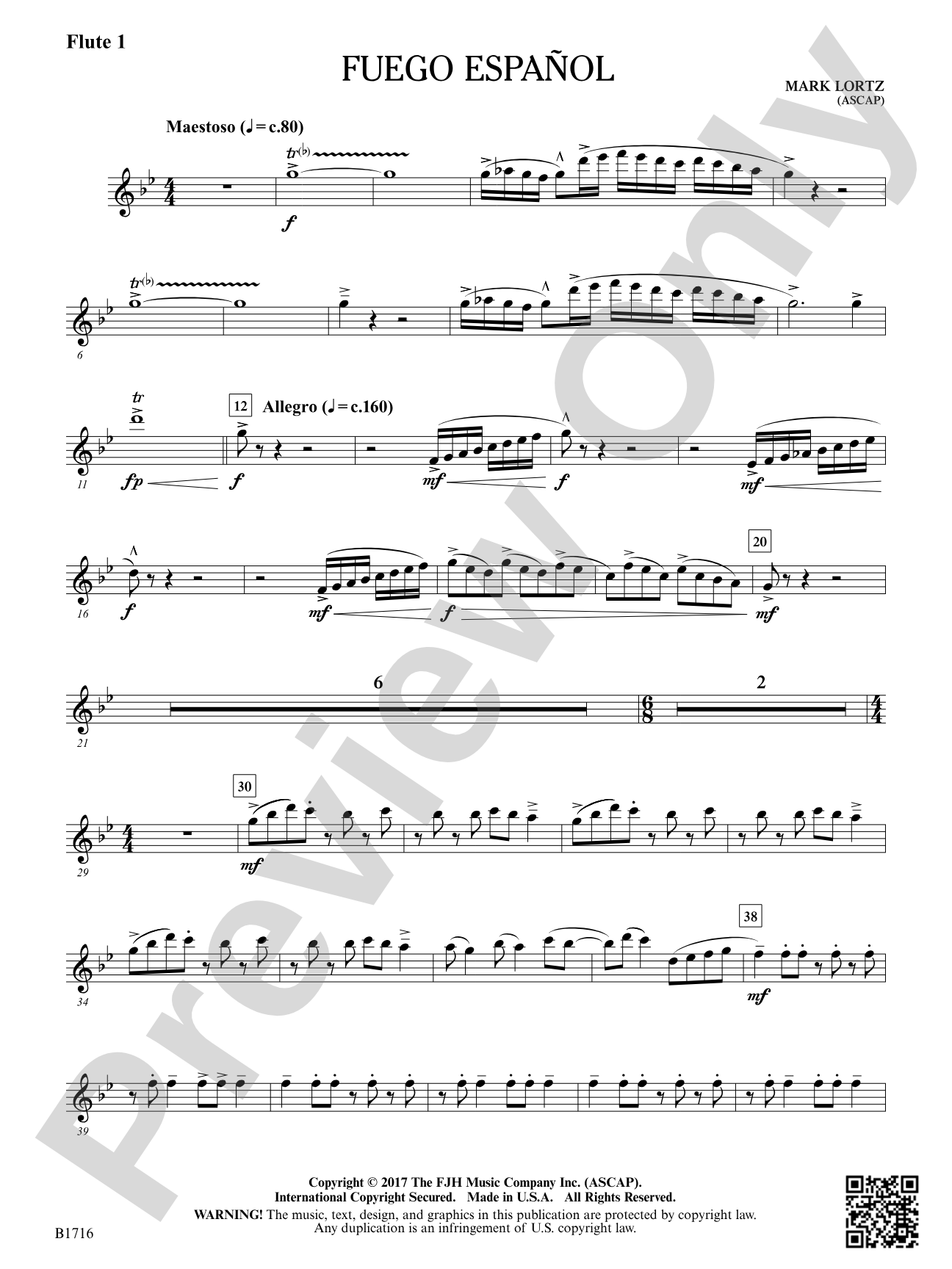 Fuego Espanol: Flute 1