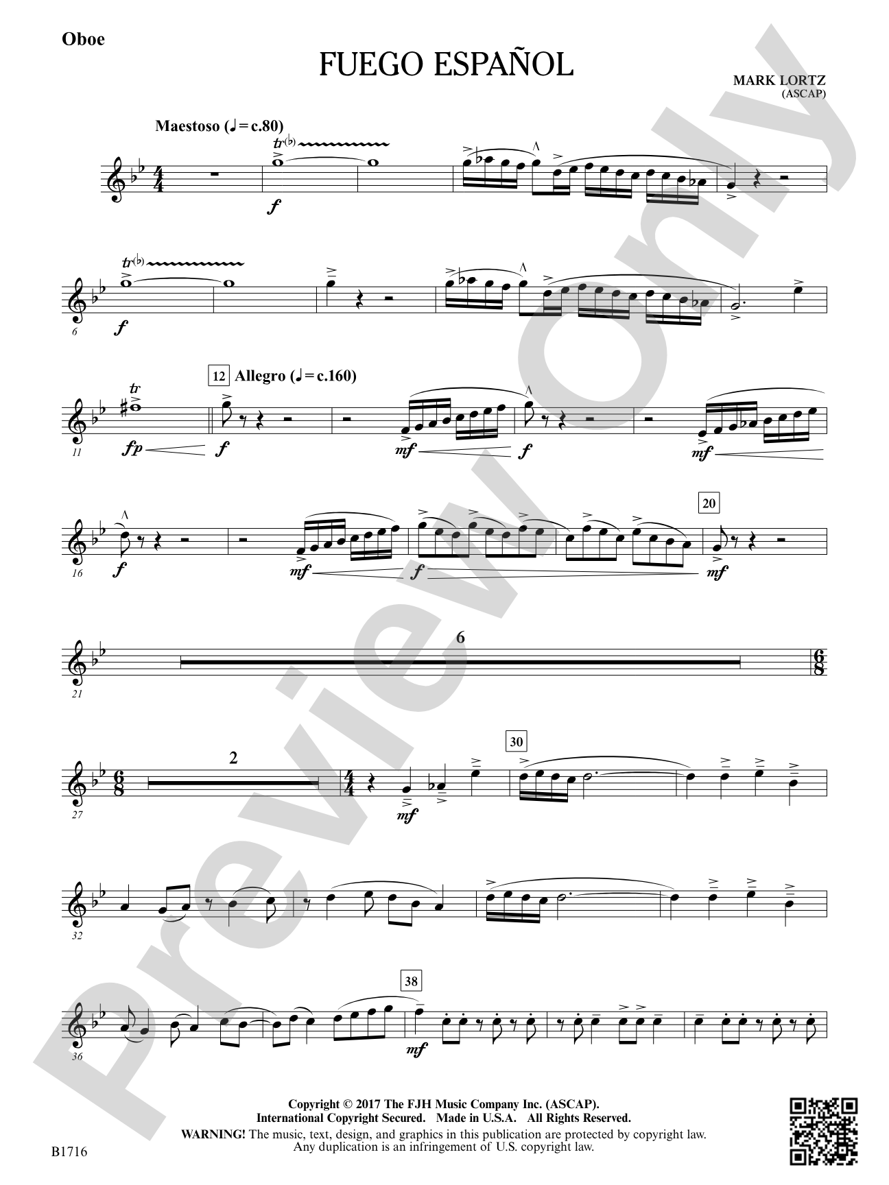 Fuego Espanol: Oboe