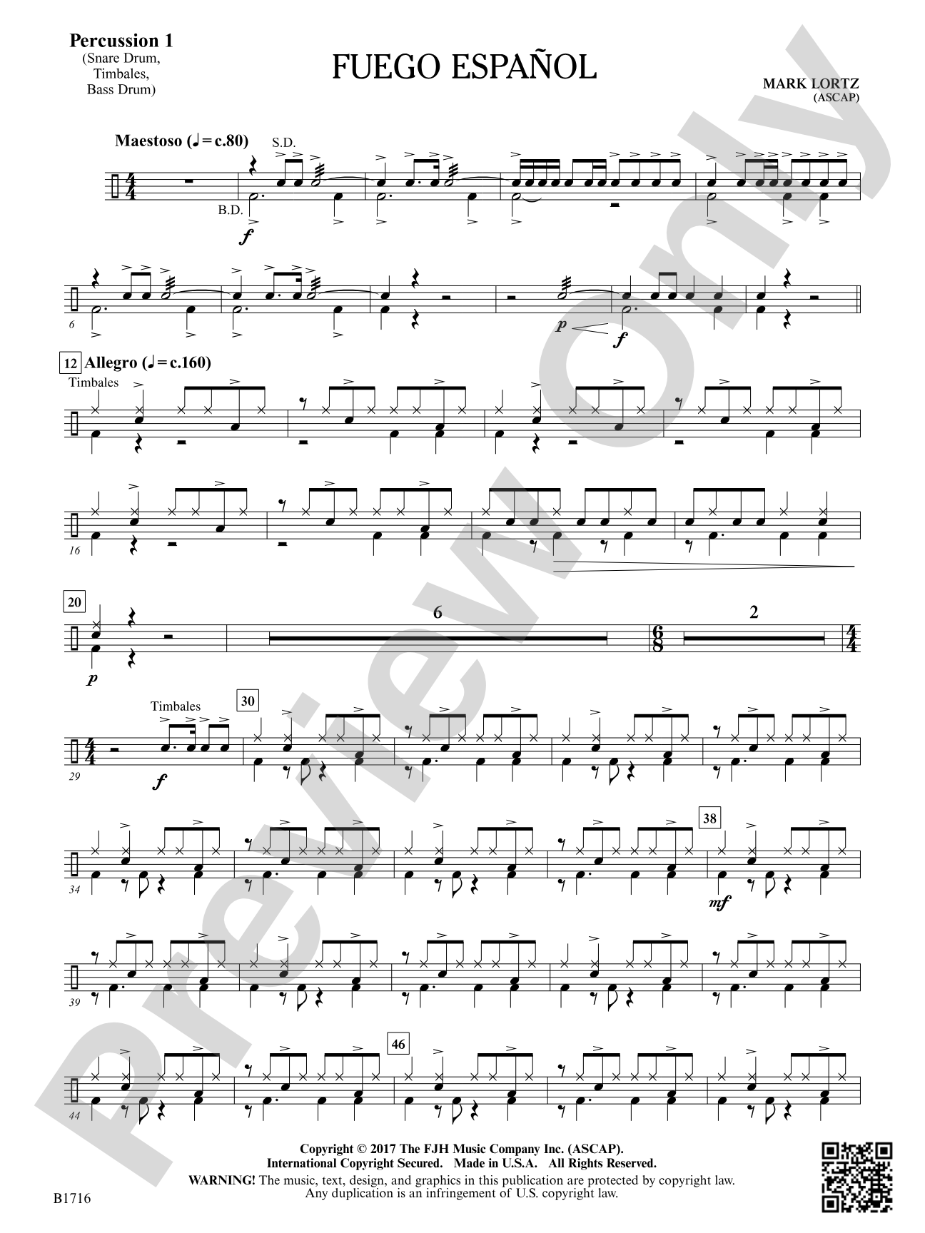 Fuego Espanol: Percussion 1