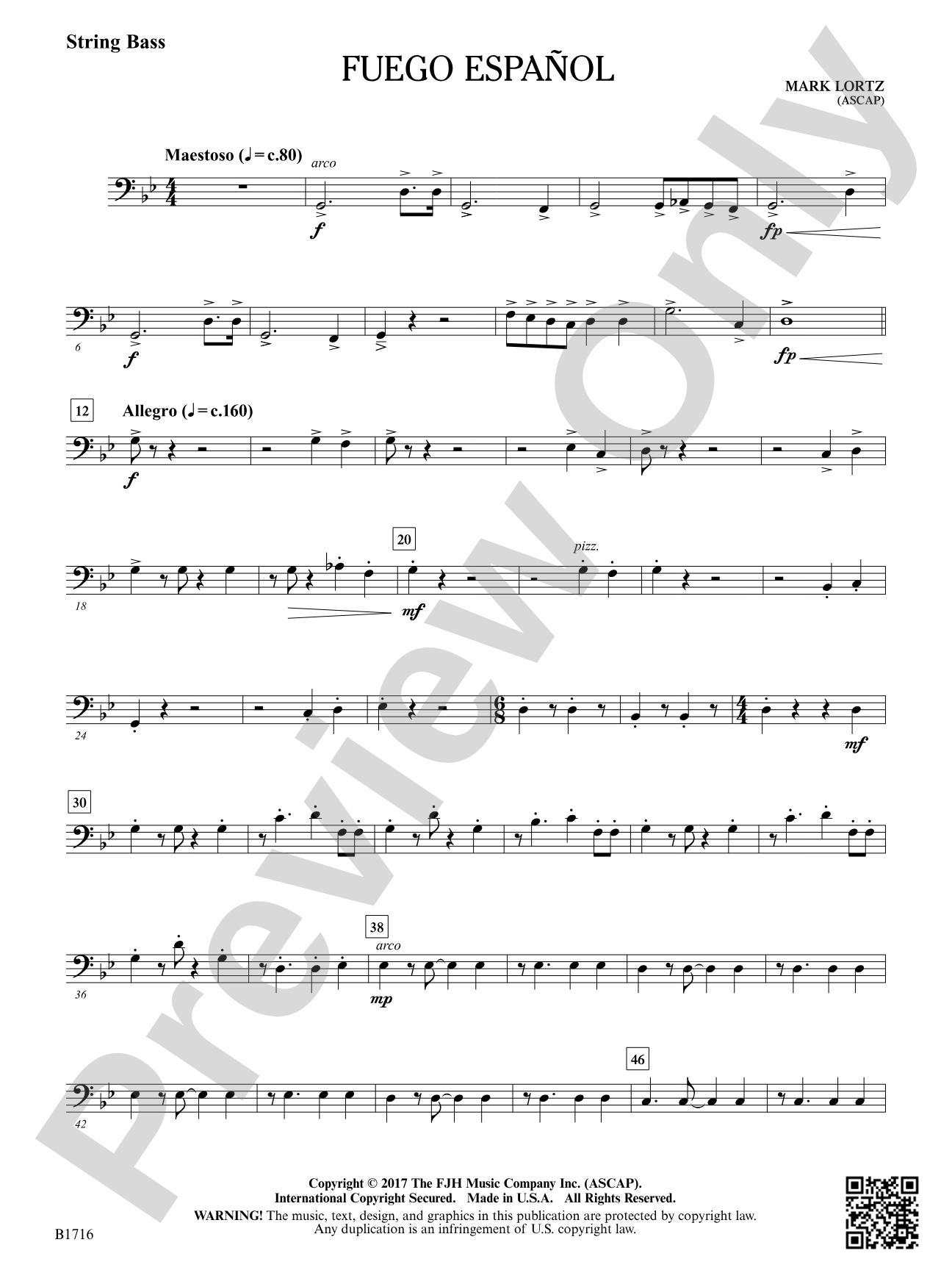 Fuego Espanol: String Bass