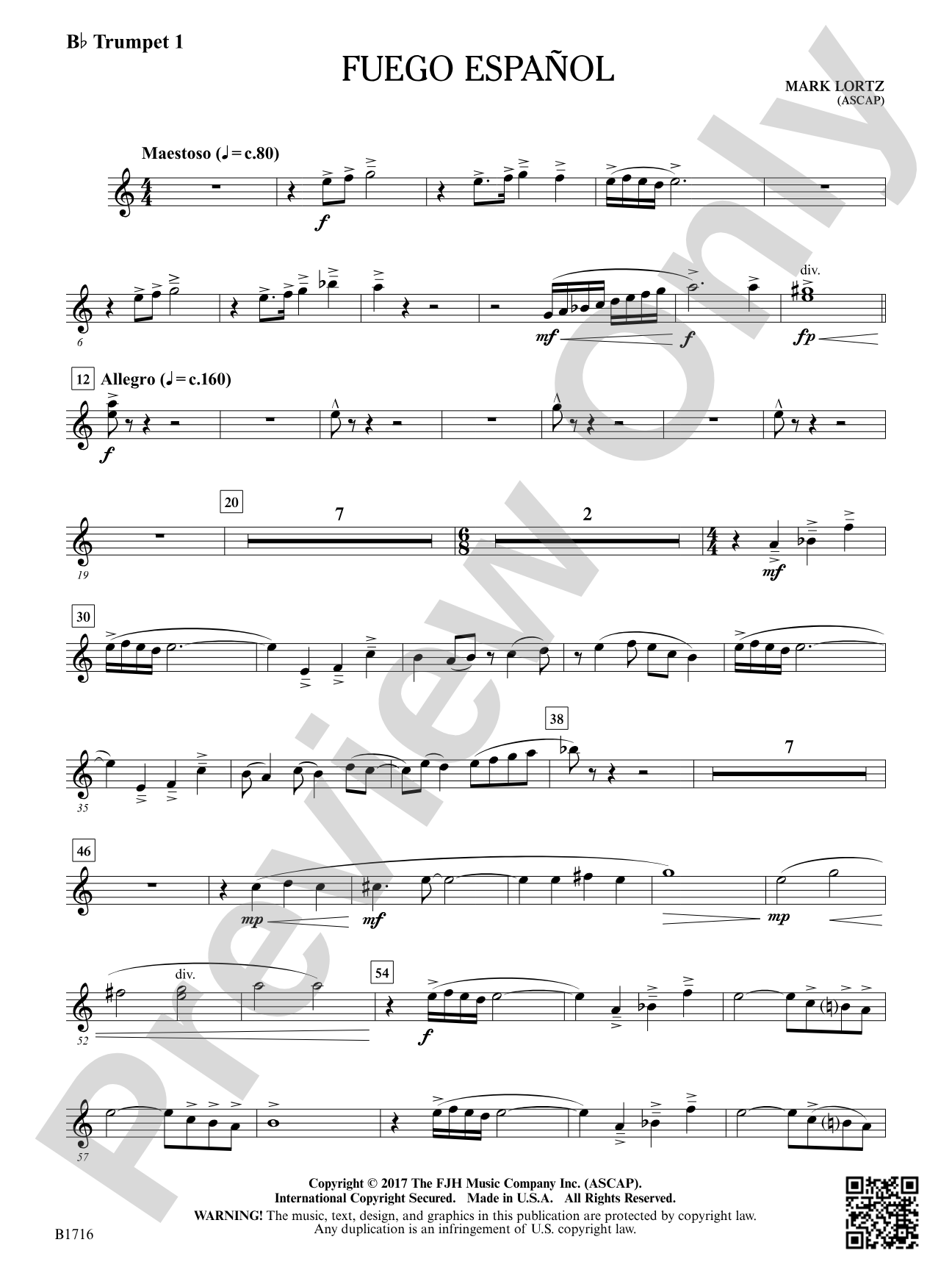 Fuego Espanol: B-flat Trumpet 1