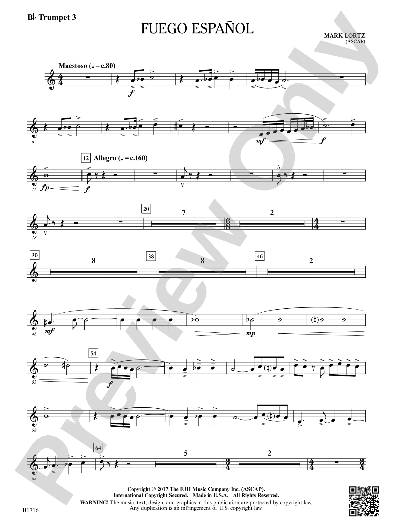 Fuego Espanol: B-flat Trumpet 3