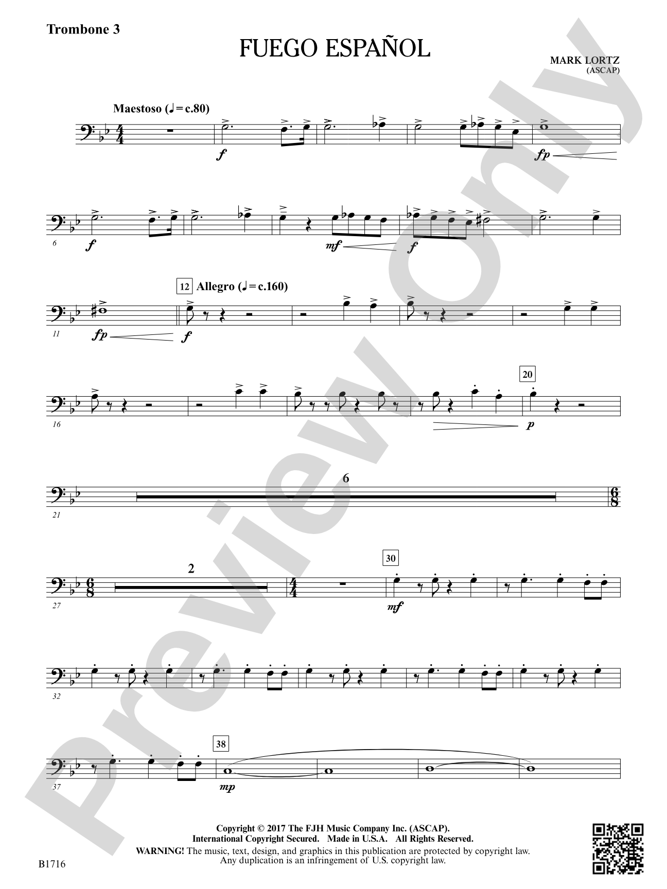 Fuego Espanol: Trombone 3