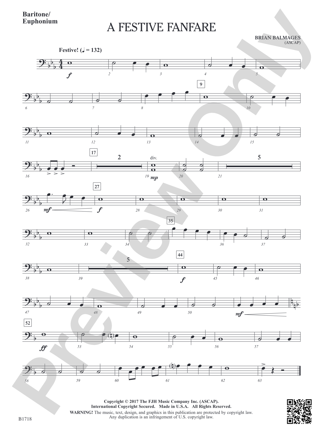 A Festive Fanfare: Baritone / Euphonium