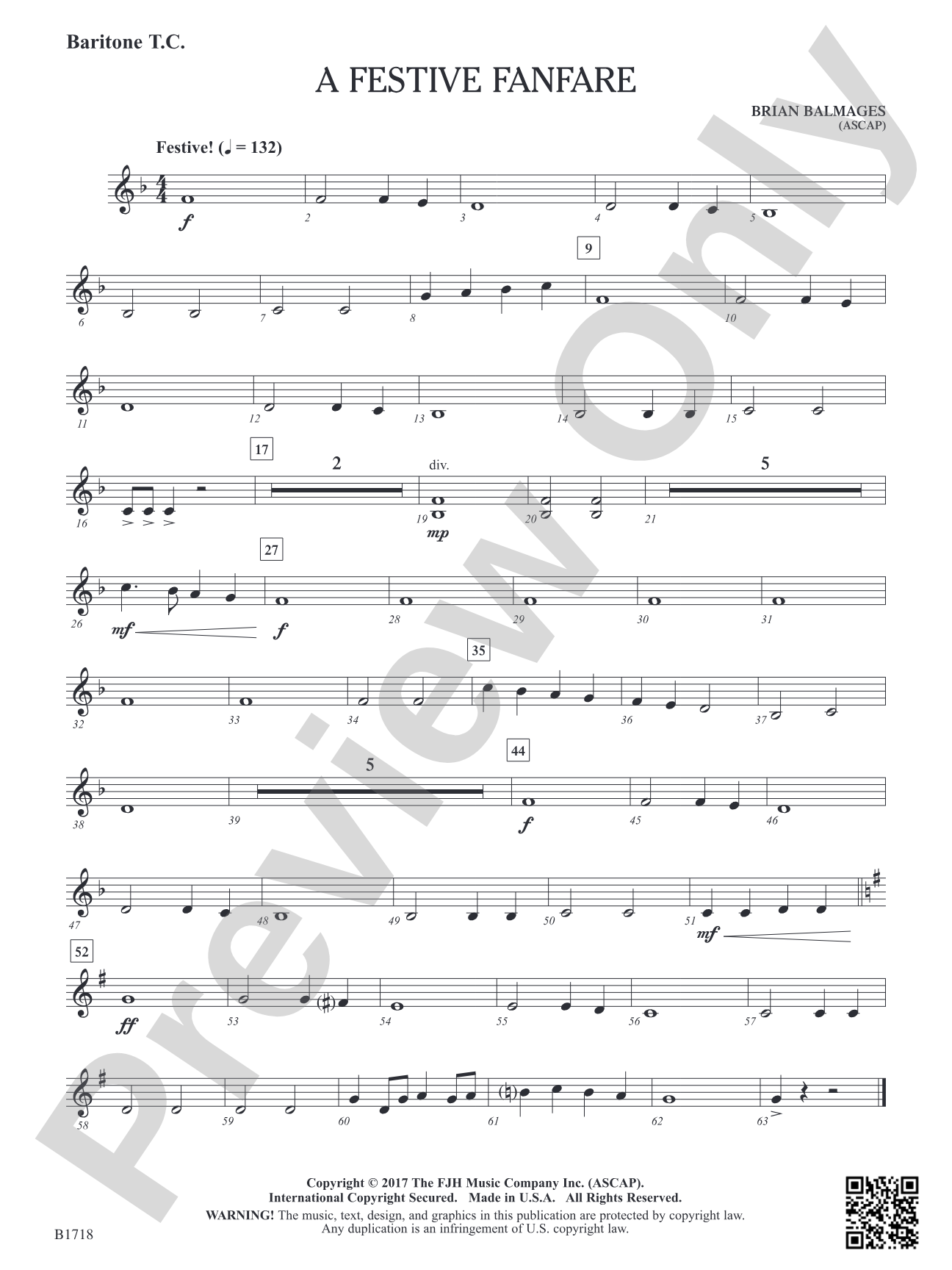 A Festive Fanfare: Baritone T.C.