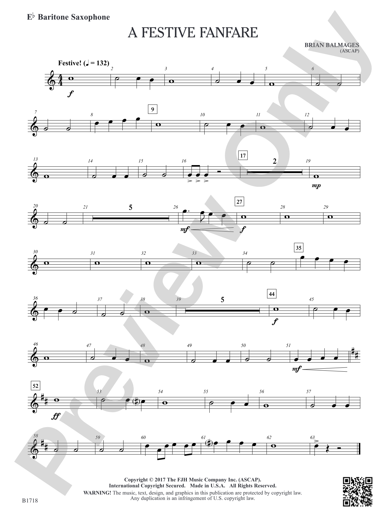 A Festive Fanfare: E-flat Baritone Saxophone