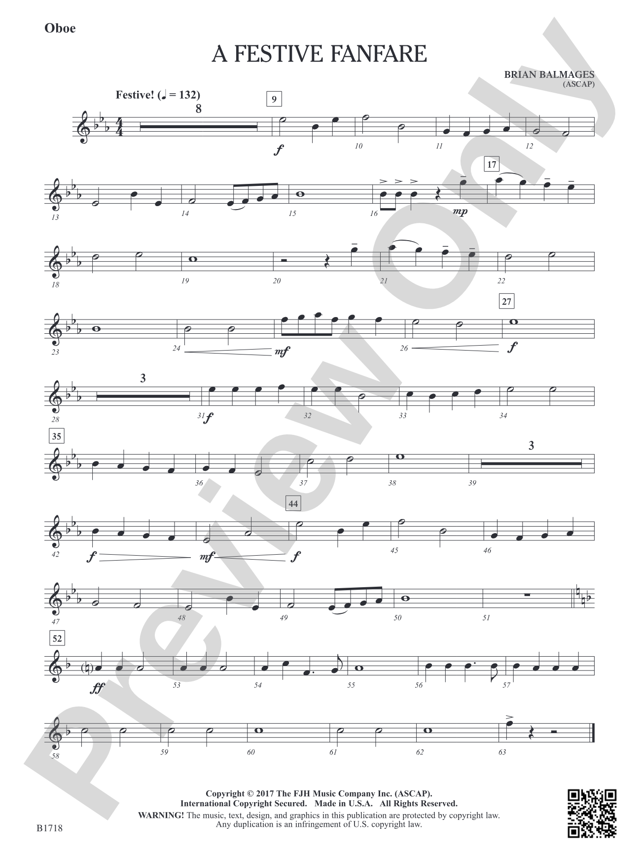 A Festive Fanfare: Oboe
