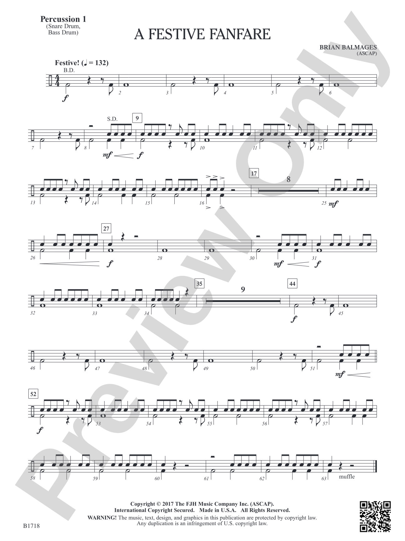A Festive Fanfare: Percussion 1