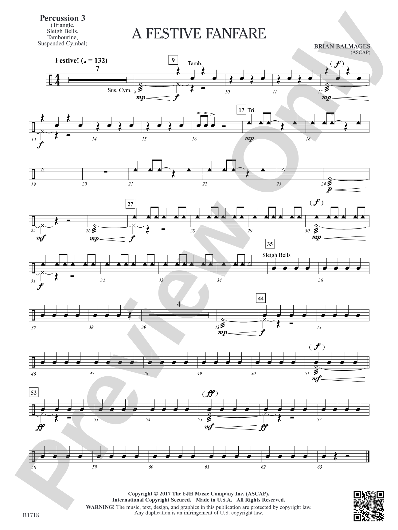 A Festive Fanfare: Percussion 3