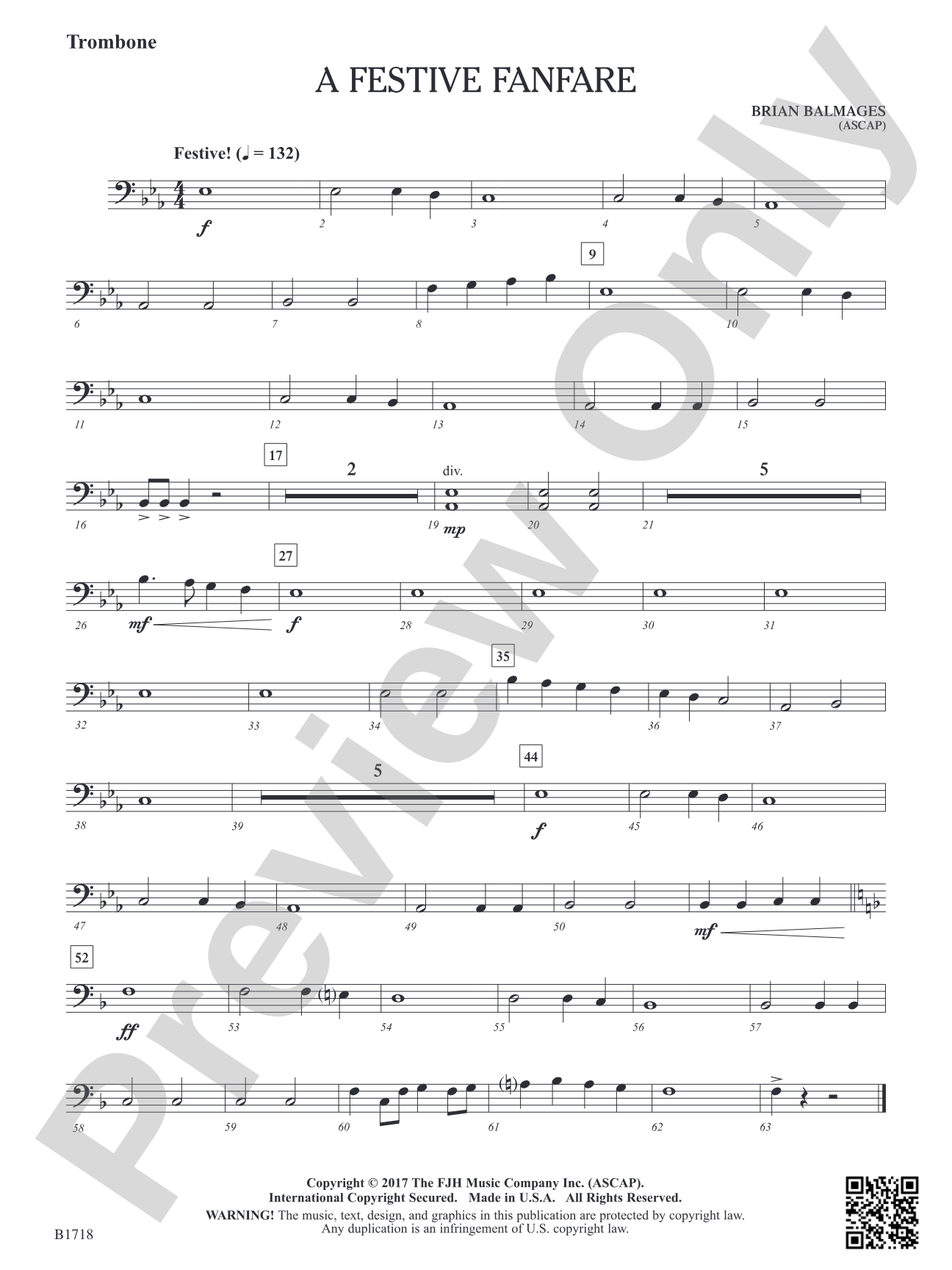 A Festive Fanfare: Trombone