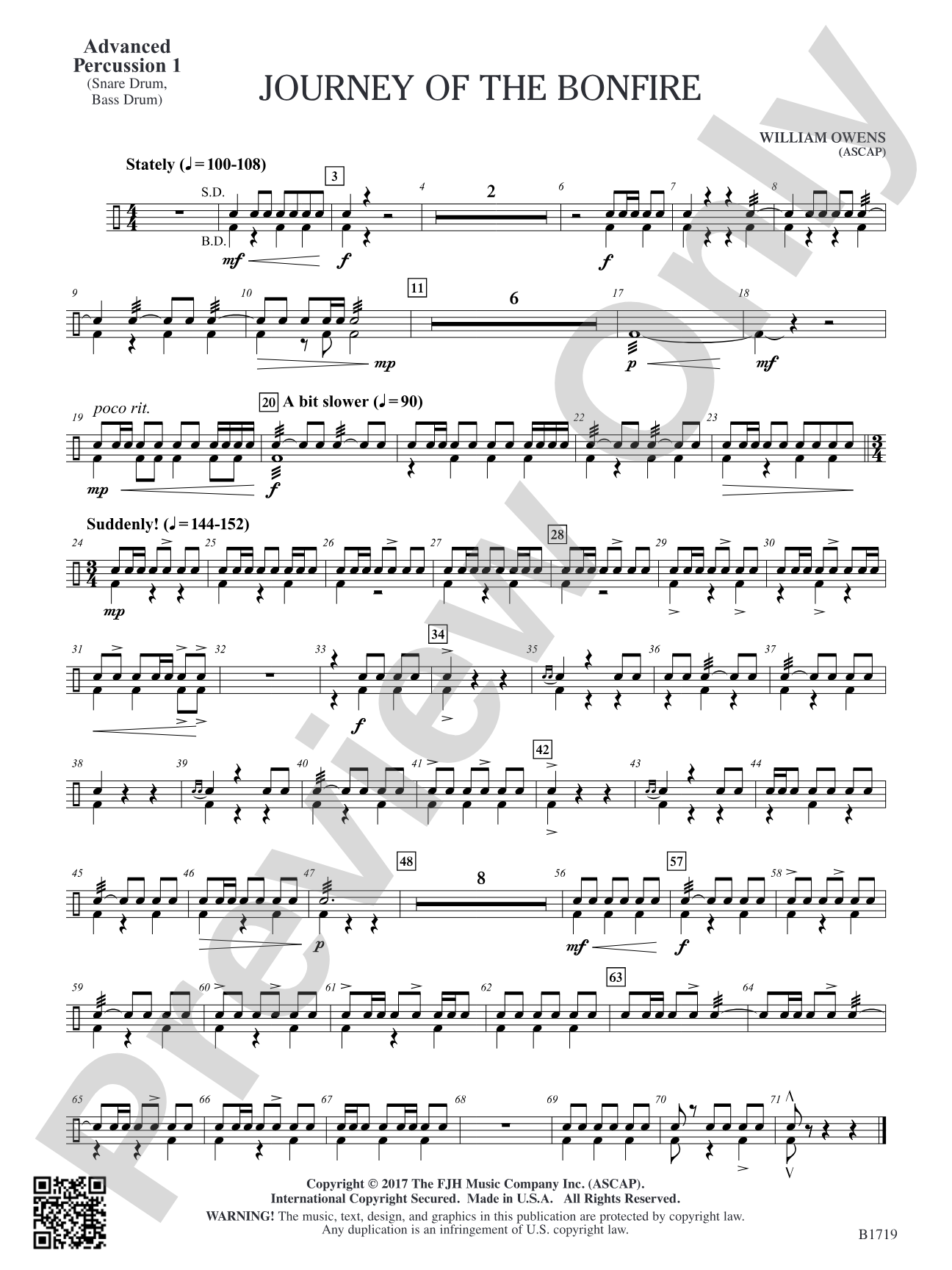 Journey of the Bonfire: Advanced Percussion 1