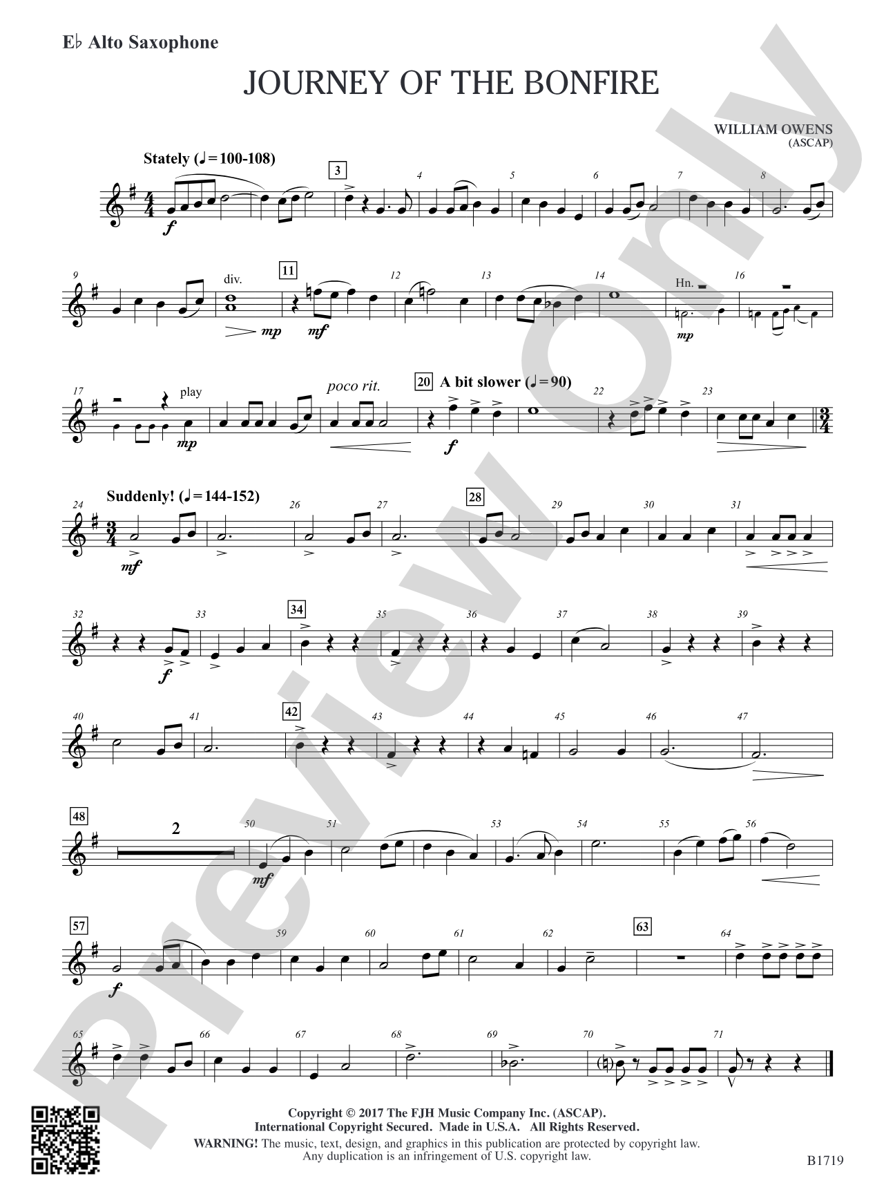 Journey of the Bonfire: E-flat Alto Saxophone