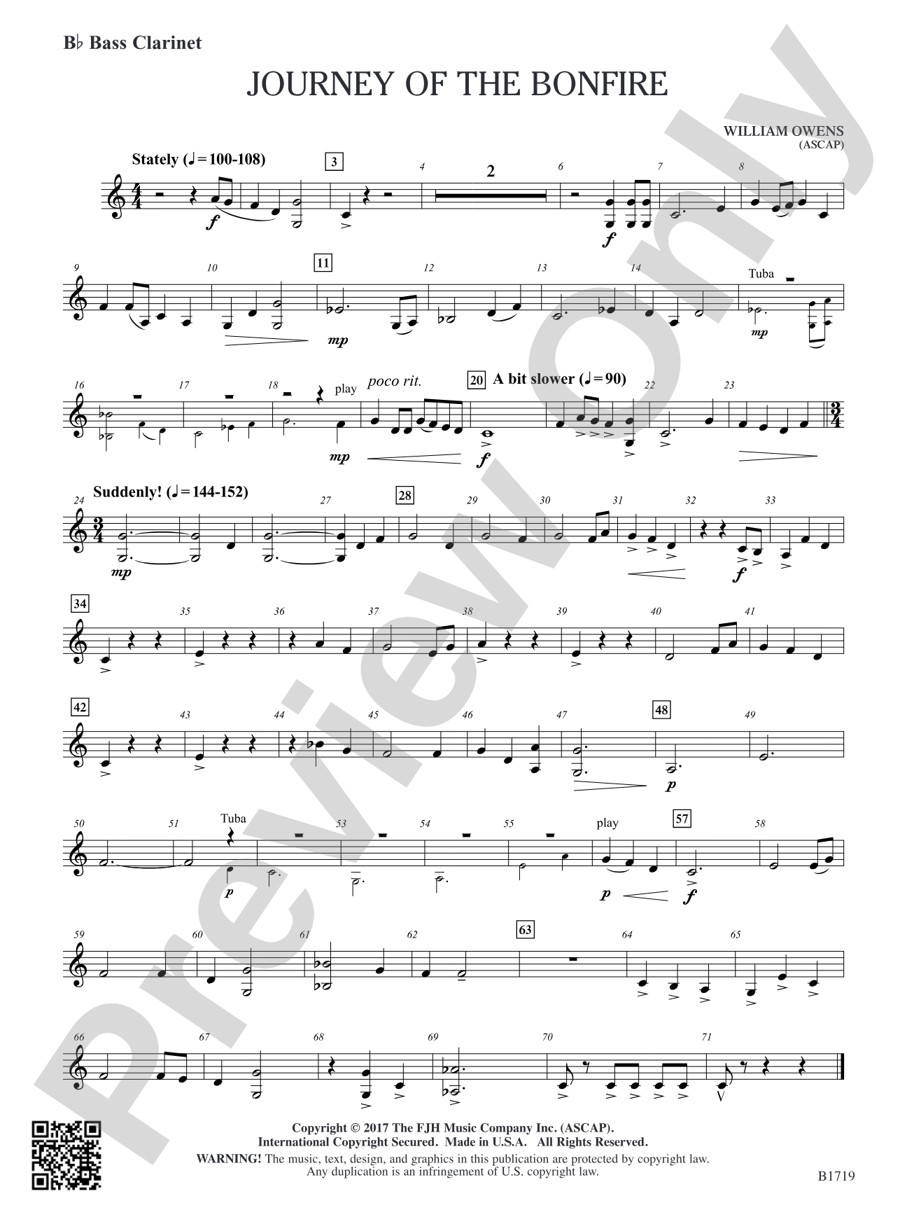 Journey of the Bonfire: B-flat Bass Clarinet