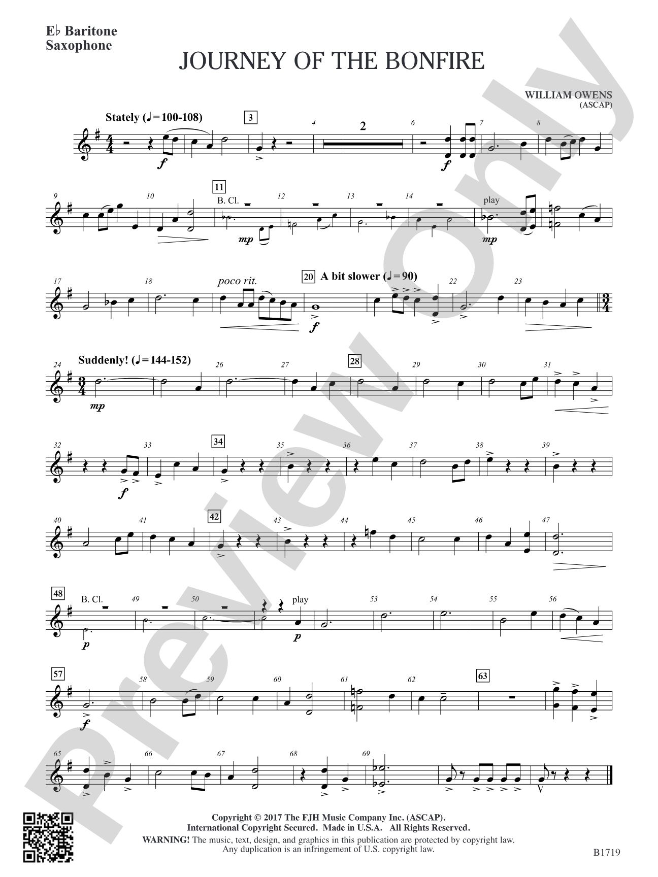 Journey of the Bonfire: E-flat Baritone Saxophone