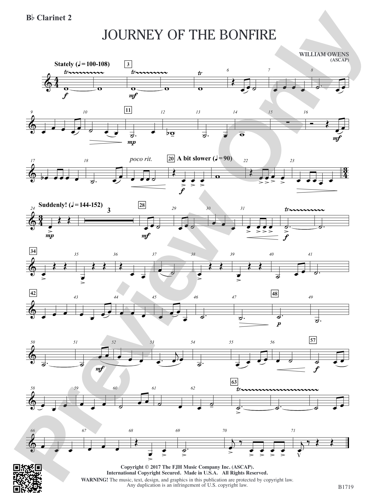 Journey of the Bonfire: B-flat Clarinet 2