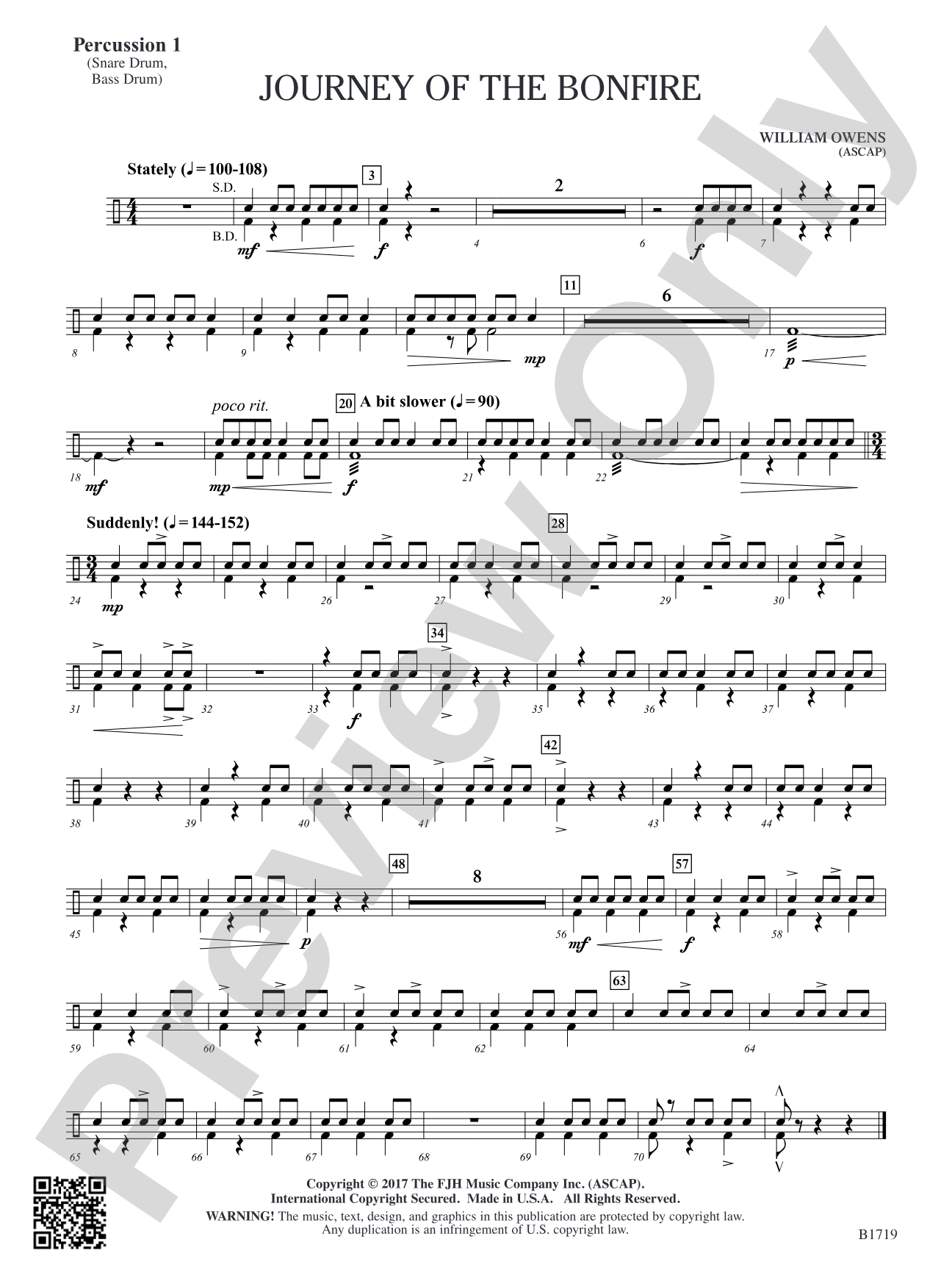 Journey of the Bonfire: Percussion 1