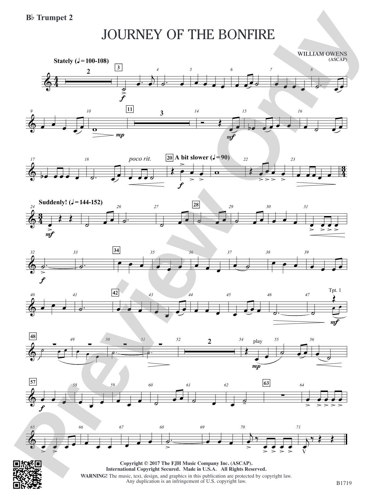 Journey of the Bonfire: B-flat Trumpet 2