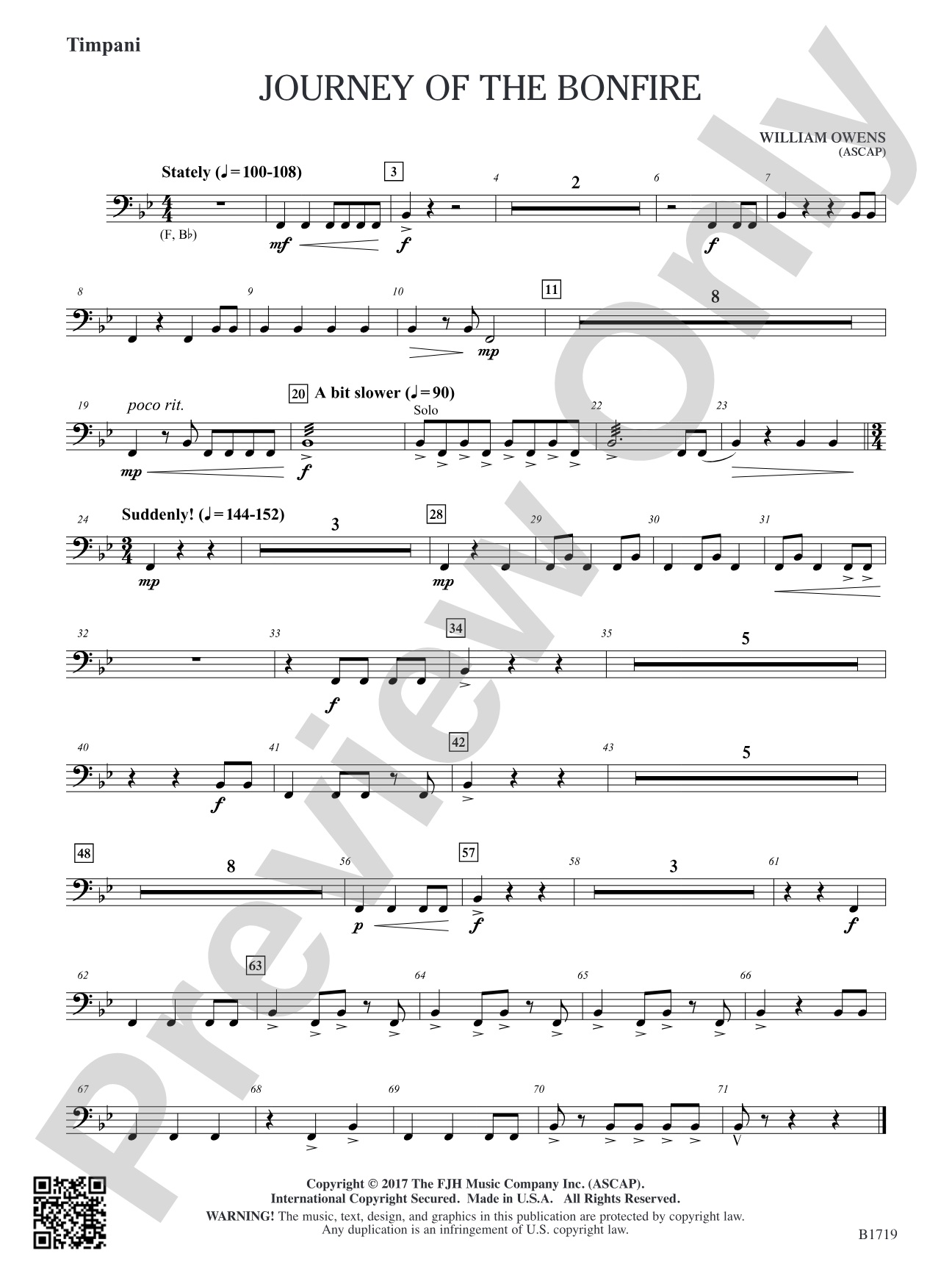 Journey of the Bonfire: Timpani