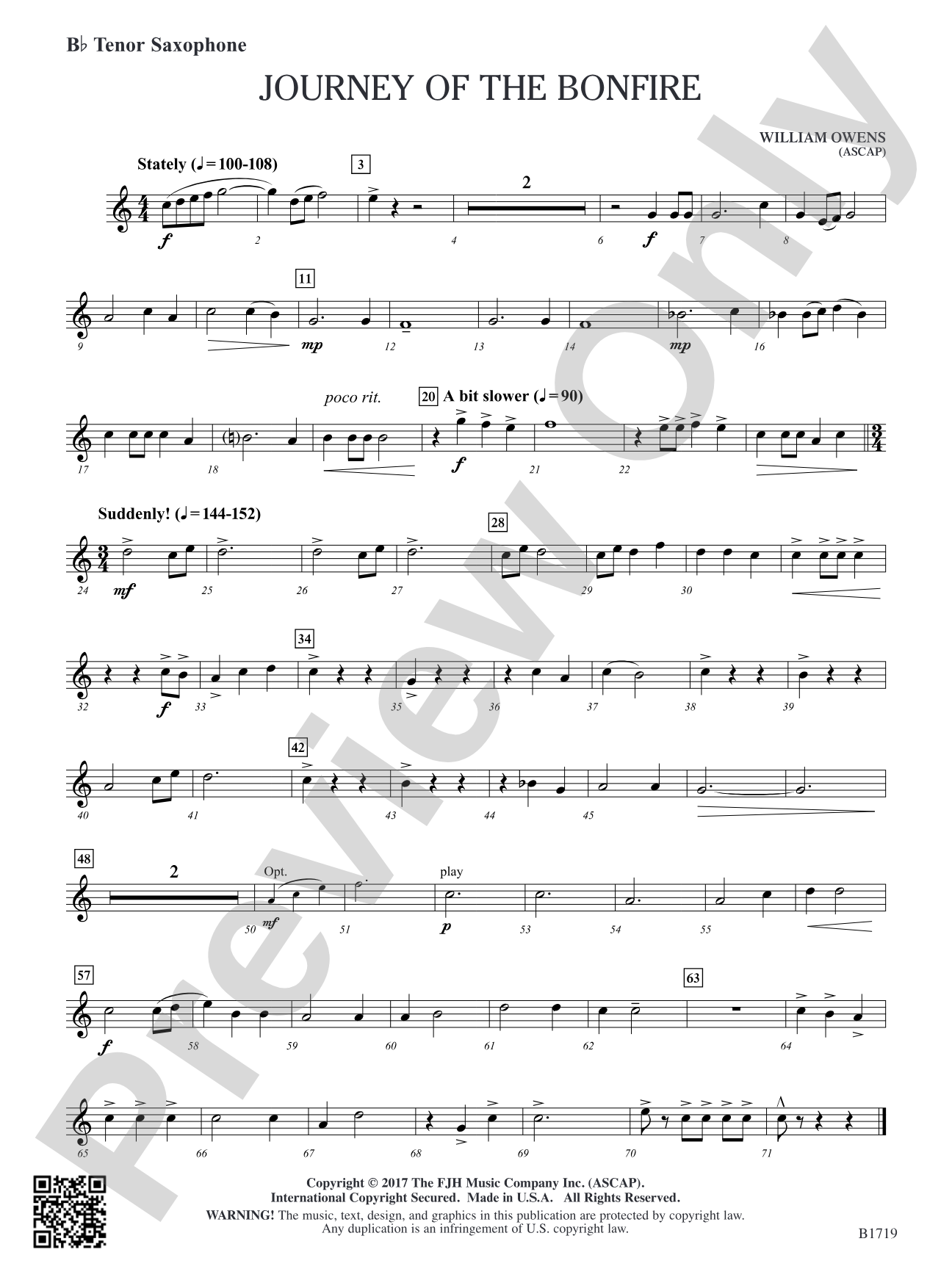 Journey of the Bonfire: B-flat Tenor Saxophone