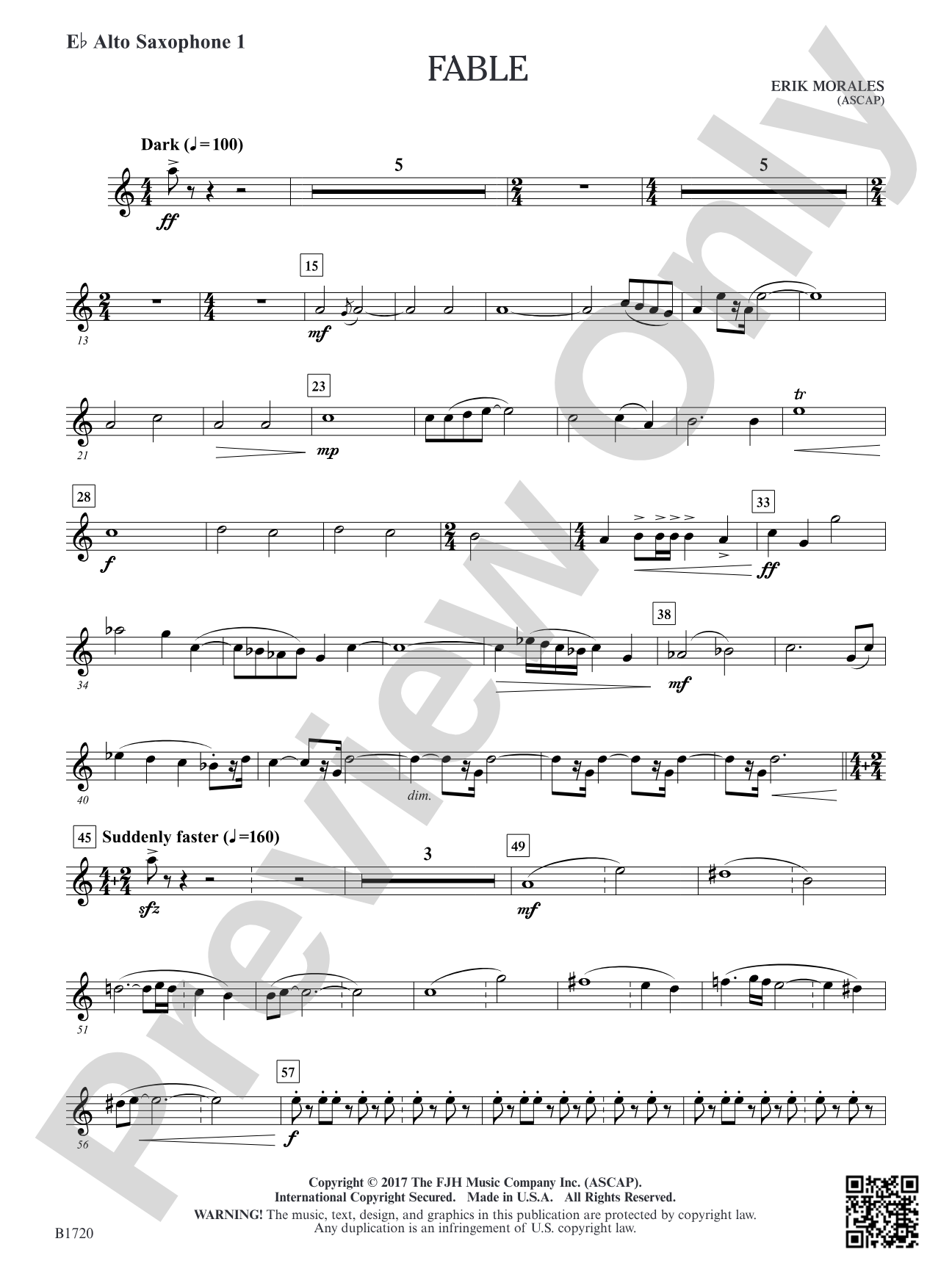 Fable: E-flat Alto Saxophone 1