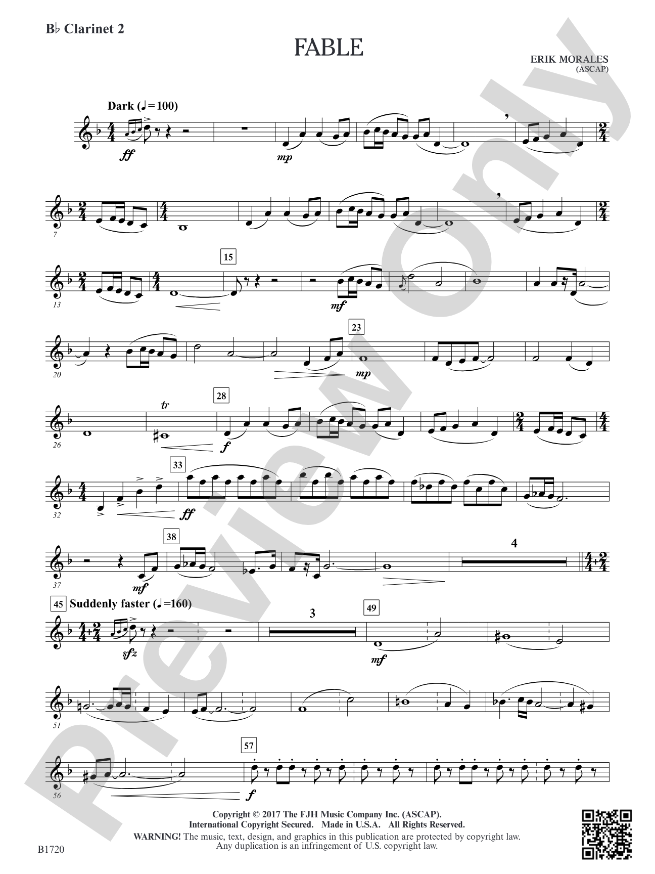 Fable: B-flat Clarinet 2
