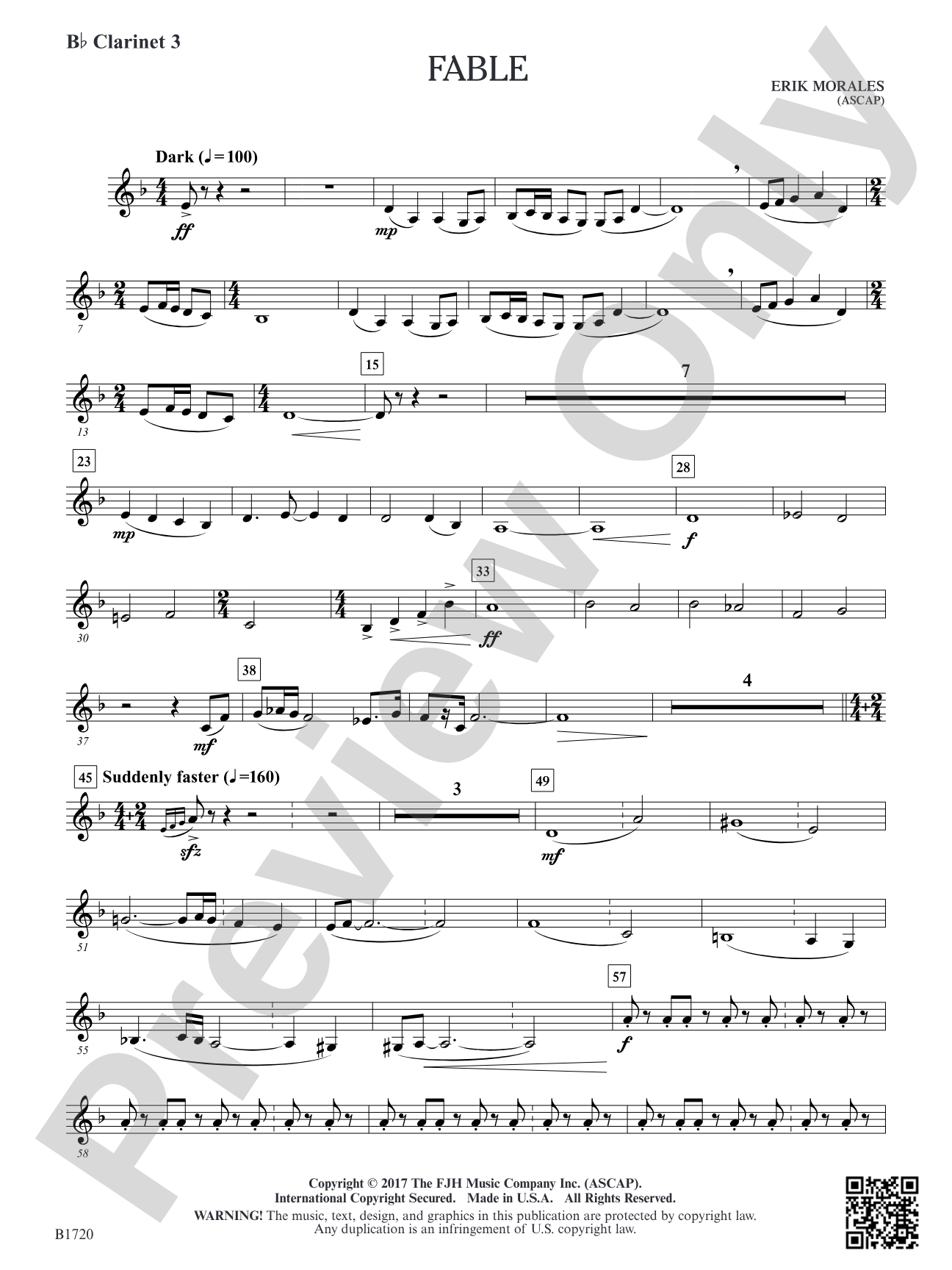 Fable: B-flat Clarinet 3