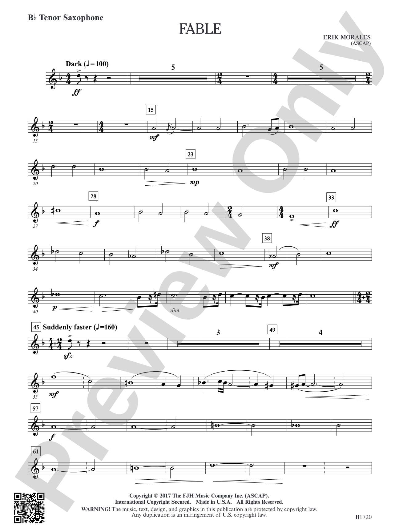 Fable: B-flat Tenor Saxophone
