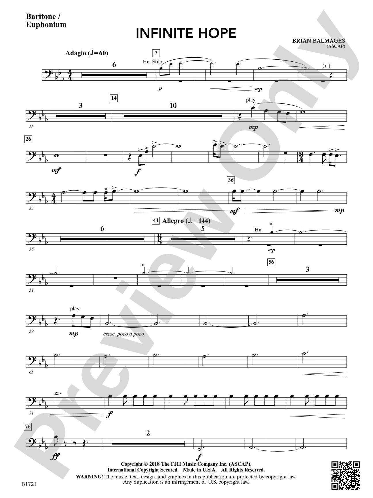 Infinite Hope: Baritone / Euphonium