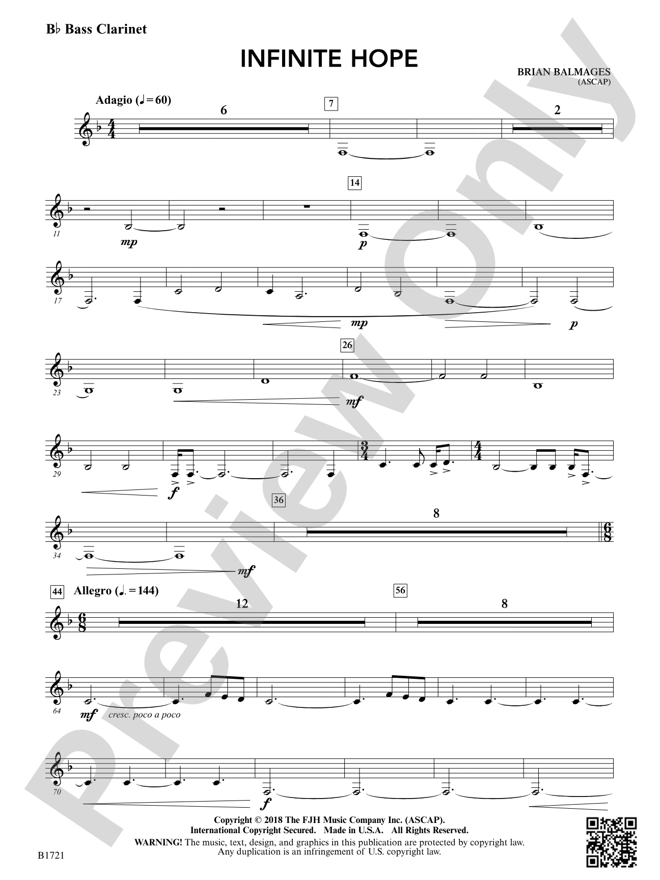 Infinite Hope: B-flat Bass Clarinet