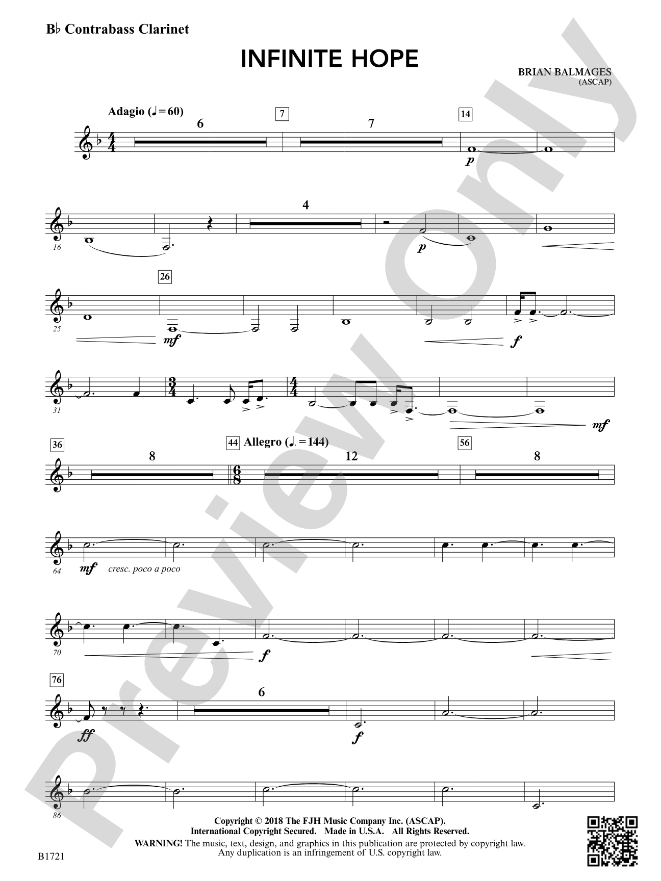 Infinite Hope: B-flat Contrabass Clarinet