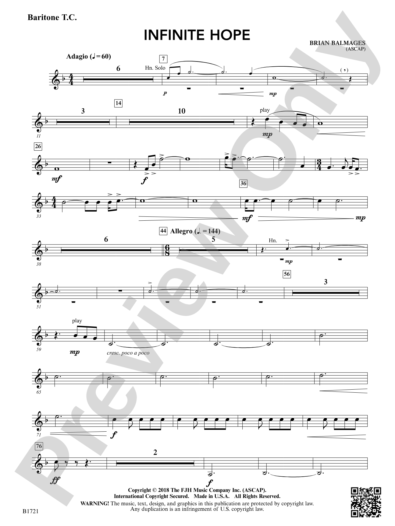 Infinite Hope: Baritone T.C.