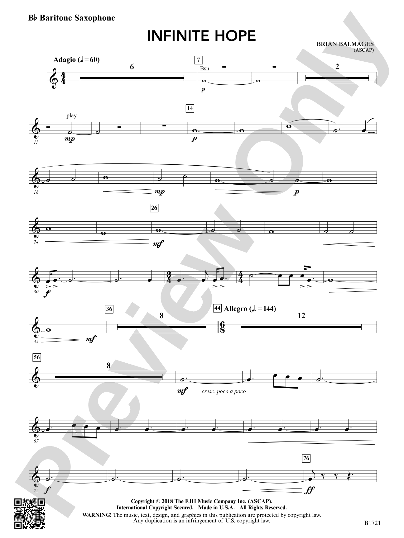 Infinite Hope: E-flat Baritone Saxophone