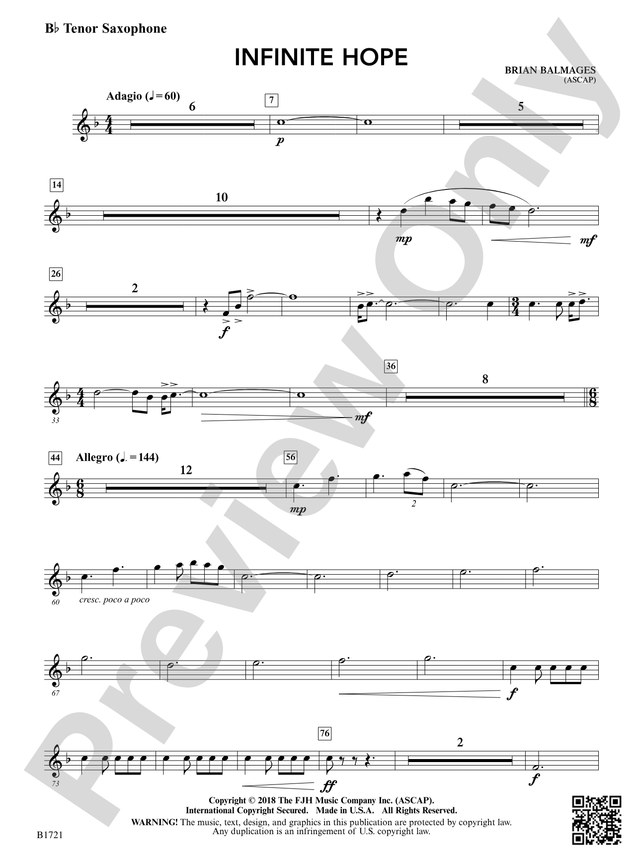 Infinite Hope: B-flat Tenor Saxophone