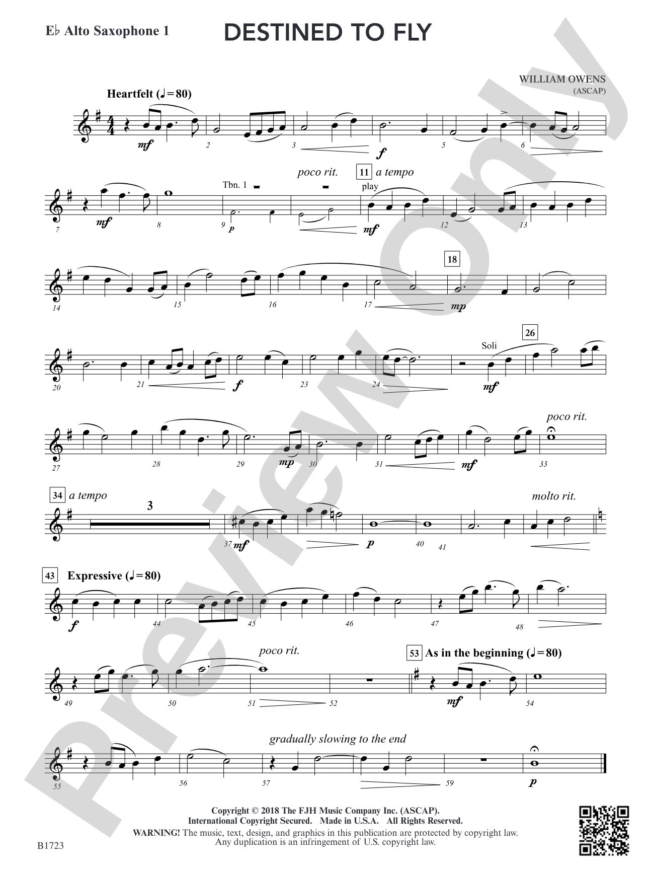 Destined to Fly: E-flat Alto Saxophone 1
