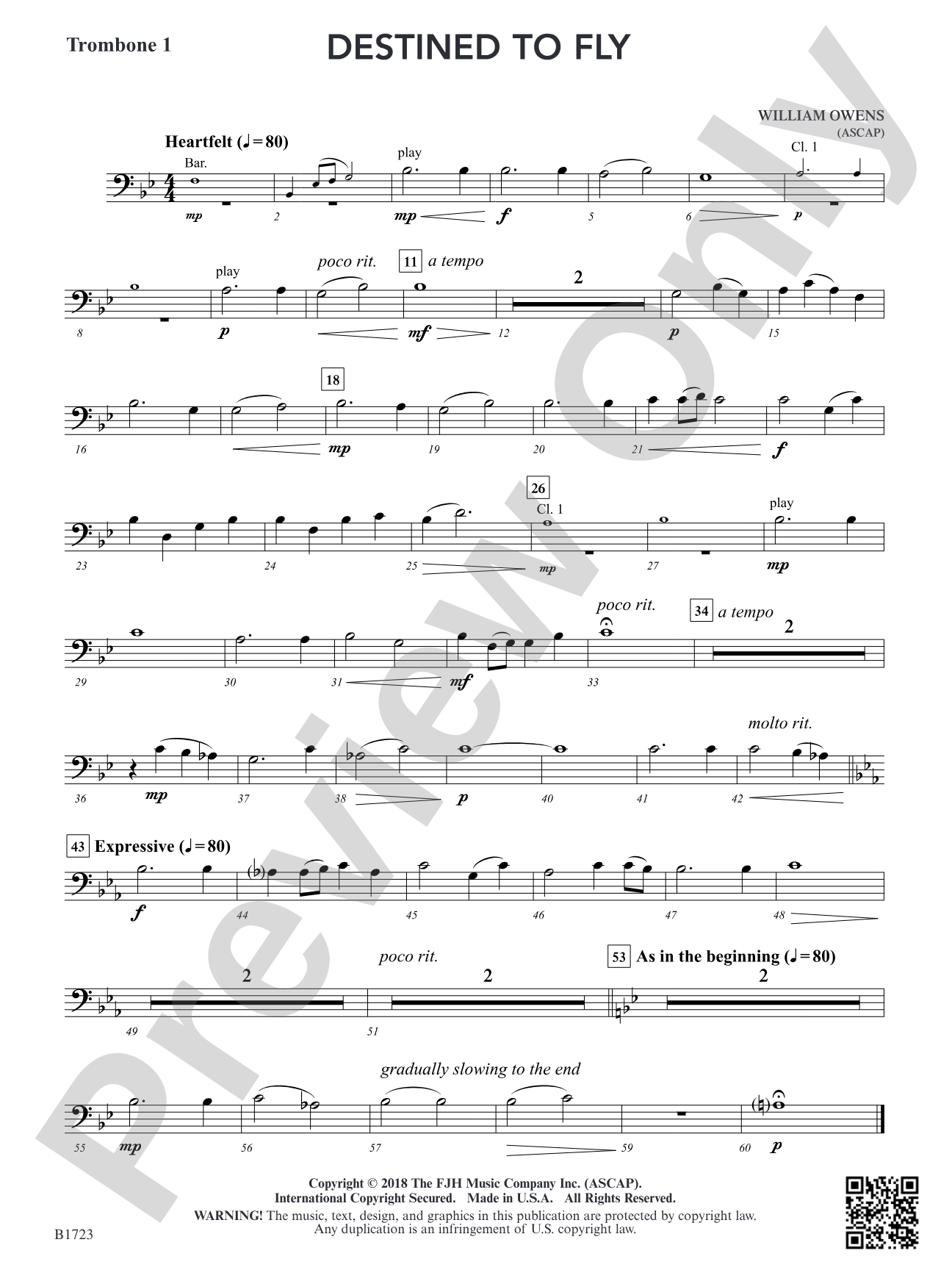 Destined to Fly: Trombone 1