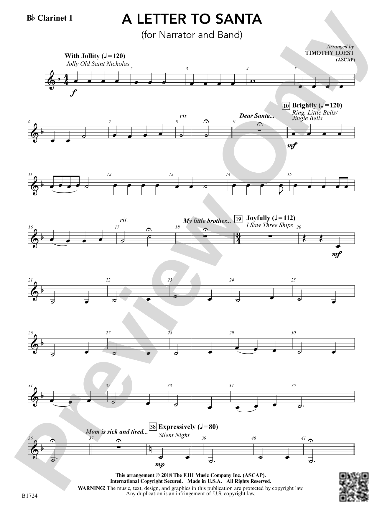 A Letter to Santa: B-flat Clarinet 1